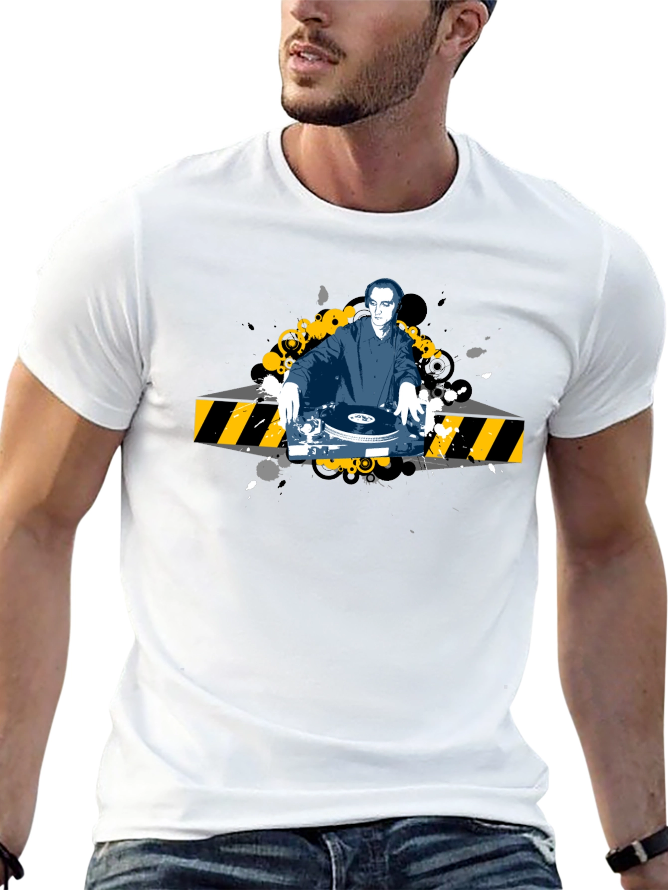 DJ Graphic Tee - Black Cotton T-Shirt