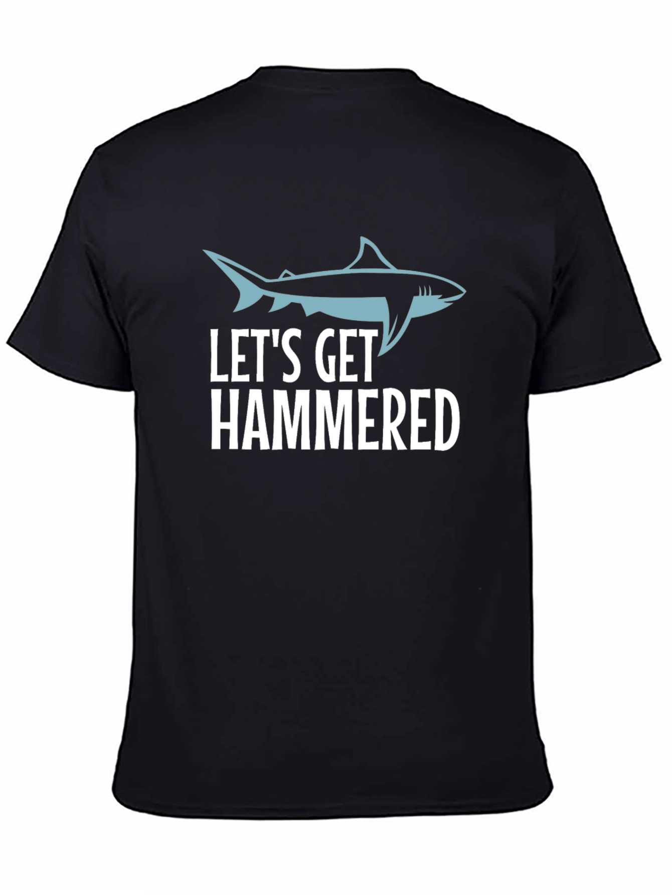 Lets Get Hammered Shark Graphic Tee - Black