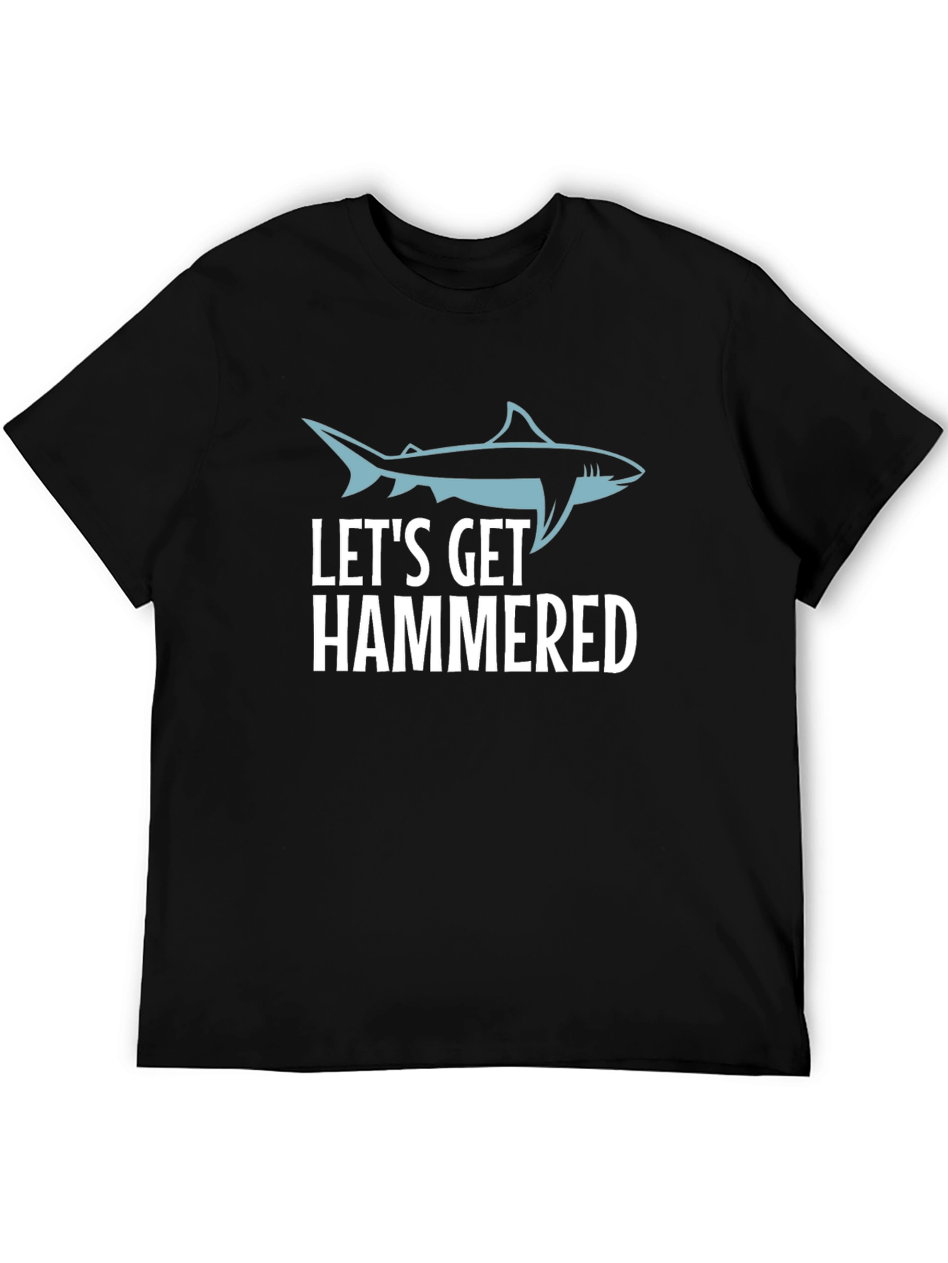 Lets Get Hammered Shark Graphic Tee - Black