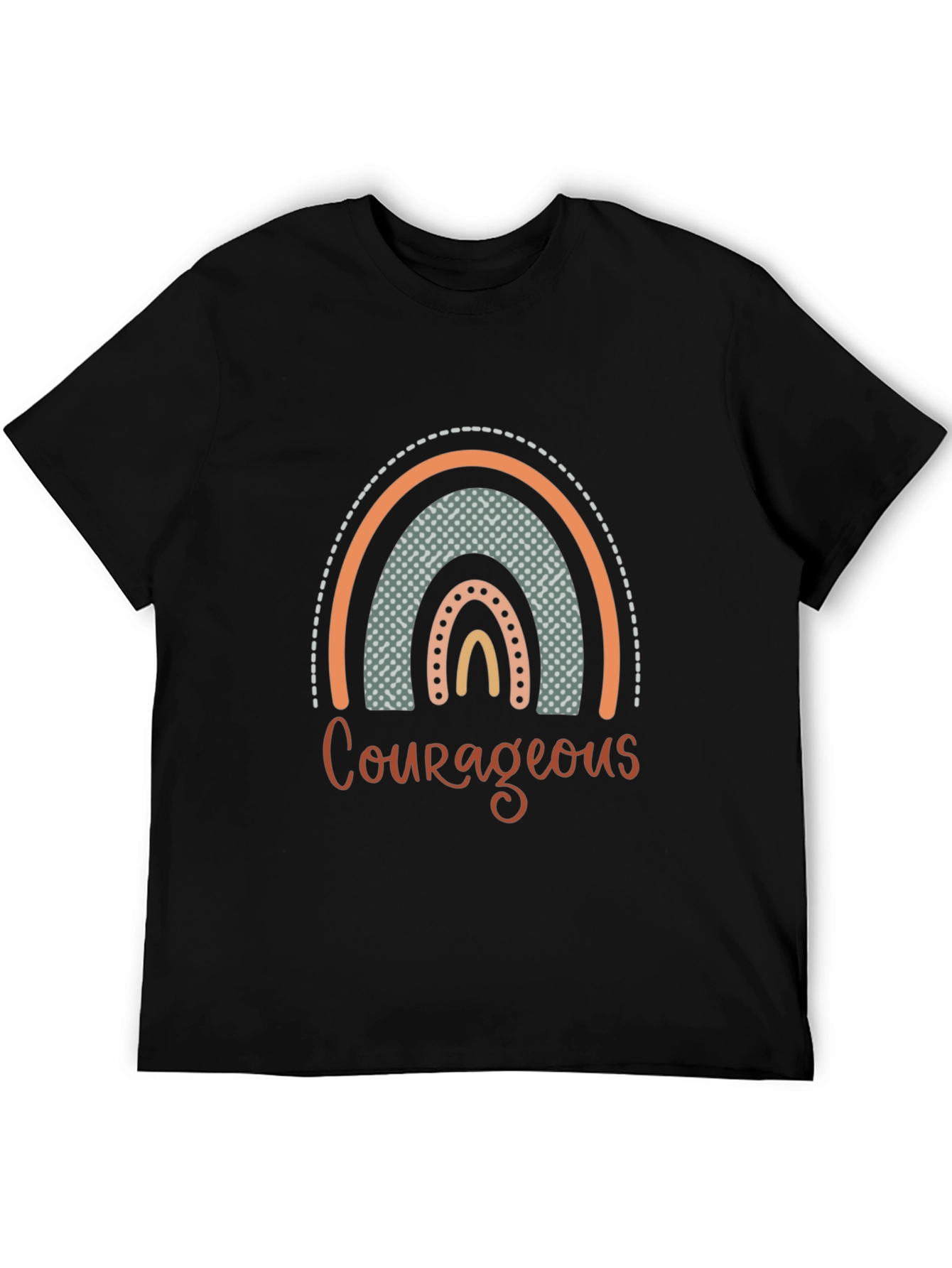 Courageous Rainbow Graphic T-Shirt - Black