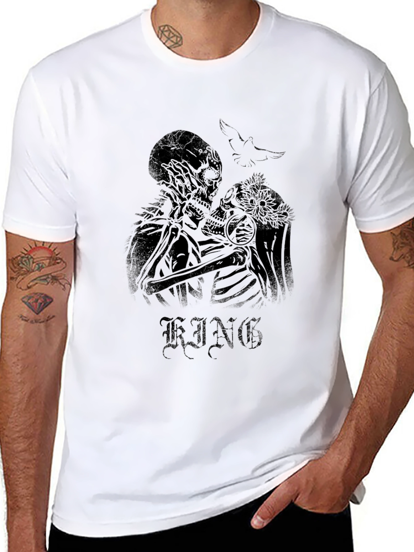 Skull Couple Graphic Tee - King T-Shirt