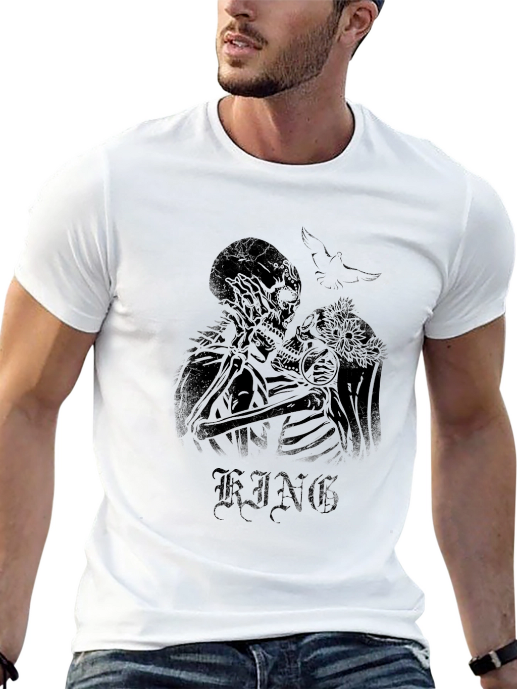 Skull Couple Graphic Tee - King T-Shirt