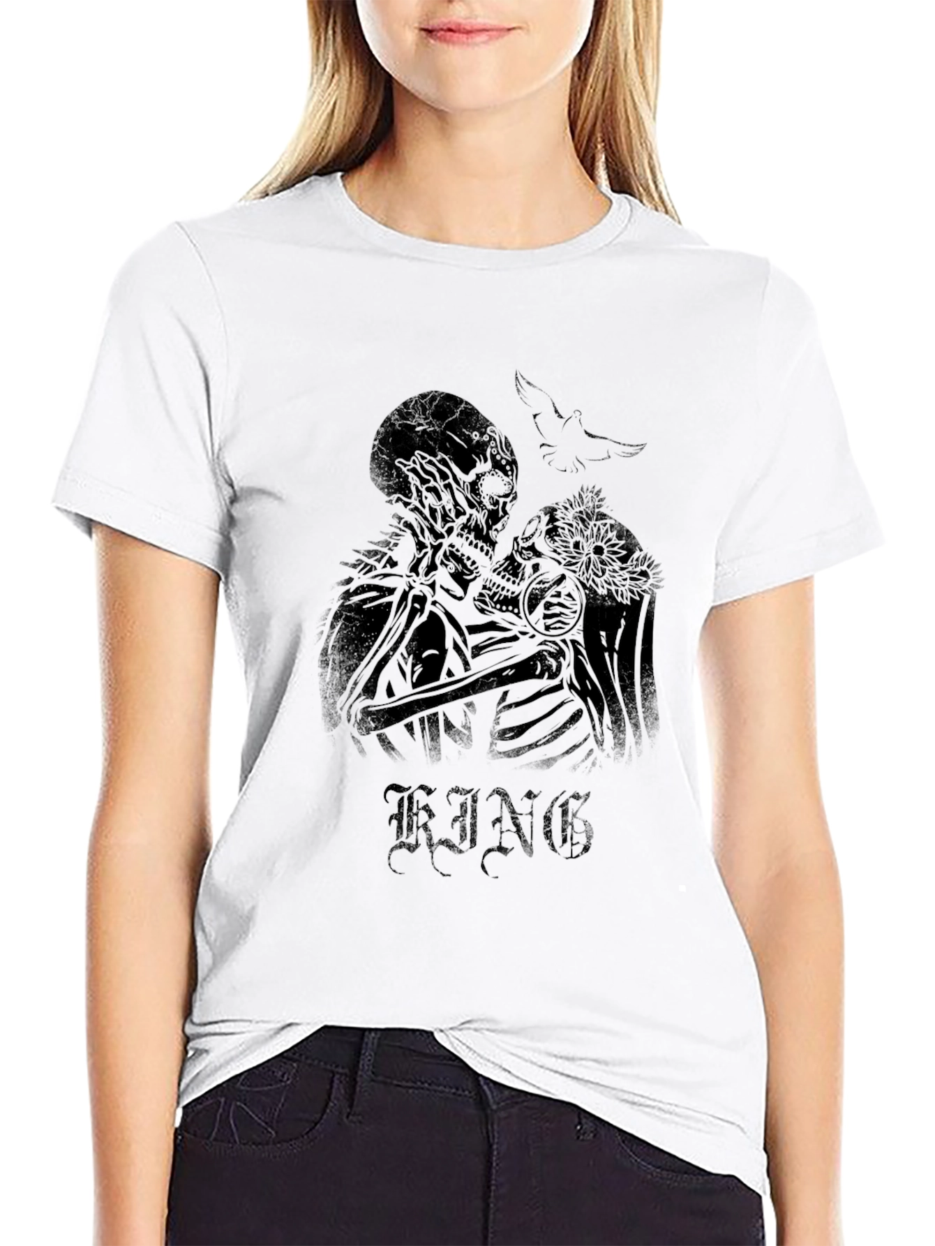 Skull Couple Graphic Tee - King T-Shirt