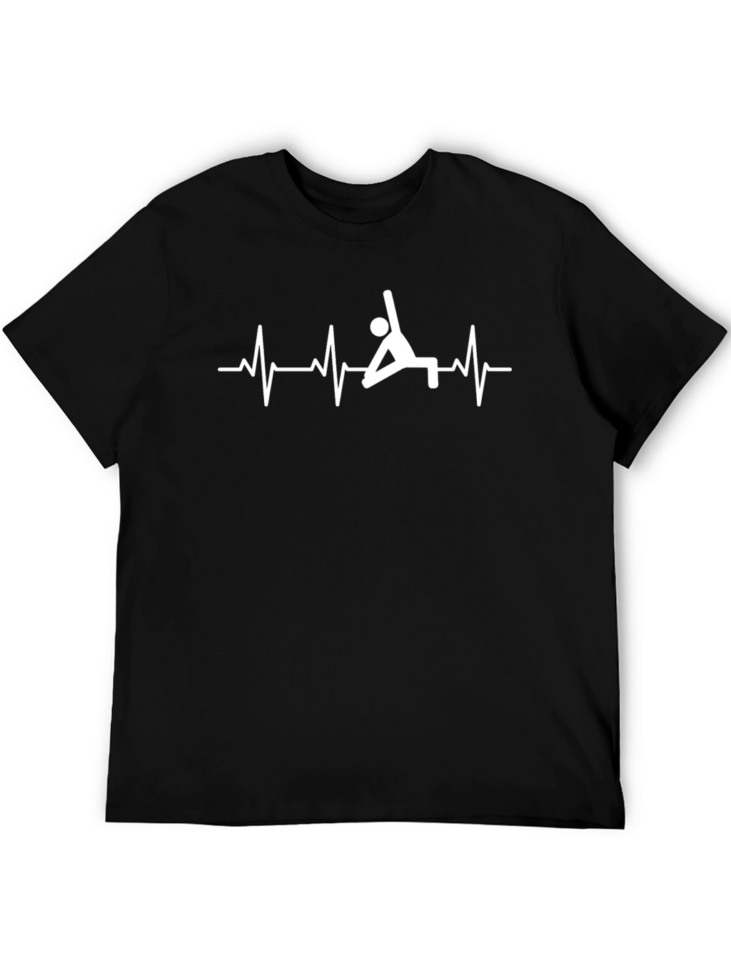 Yoga Heartbeat Graphic Tee - Black Cotton T-Shirt