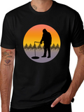 Ice Fishing Graphic Tee - Black Cotton Comfort