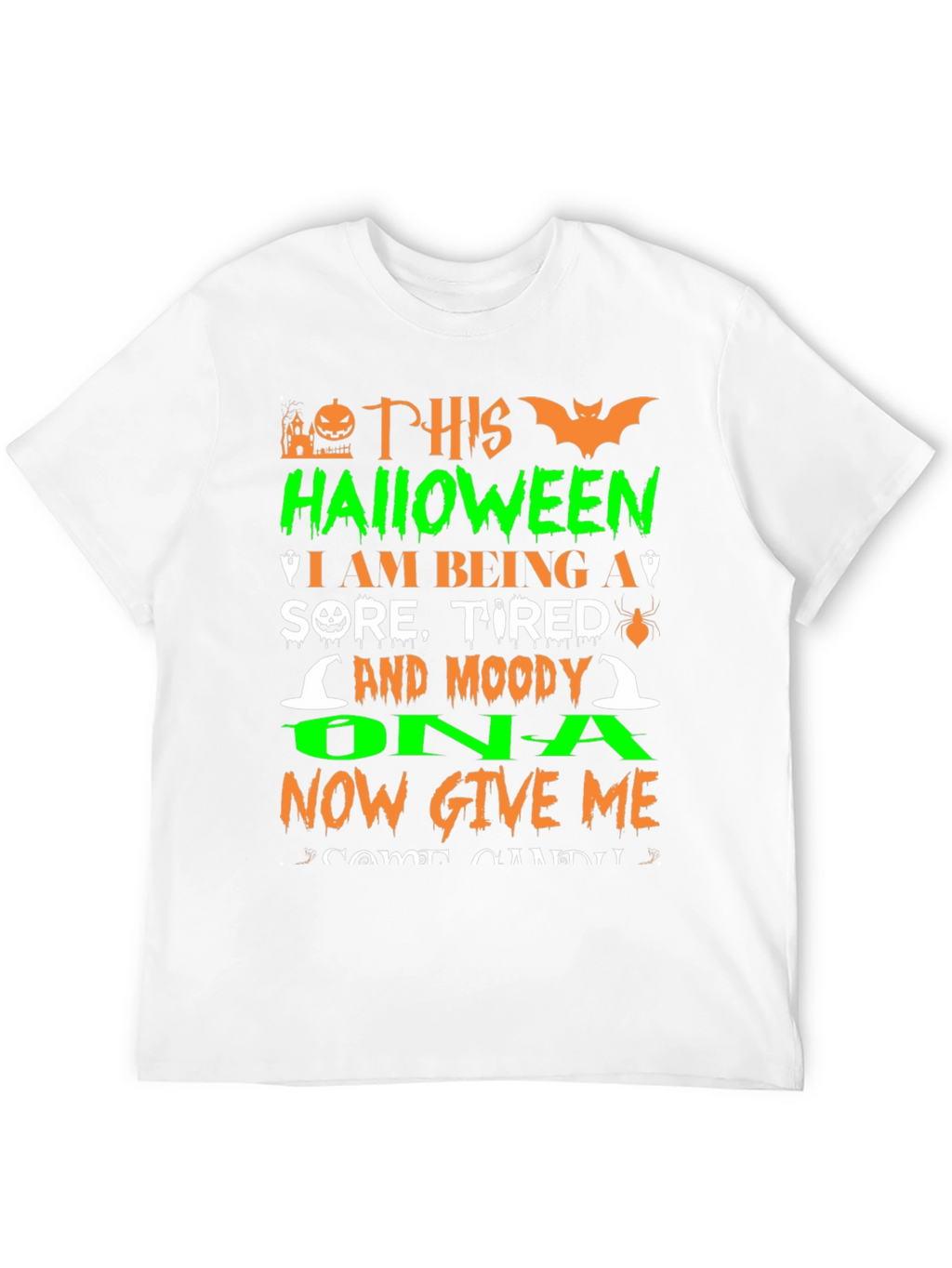 Funny Halloween Sore Tired Moody Graphic T-Shirt