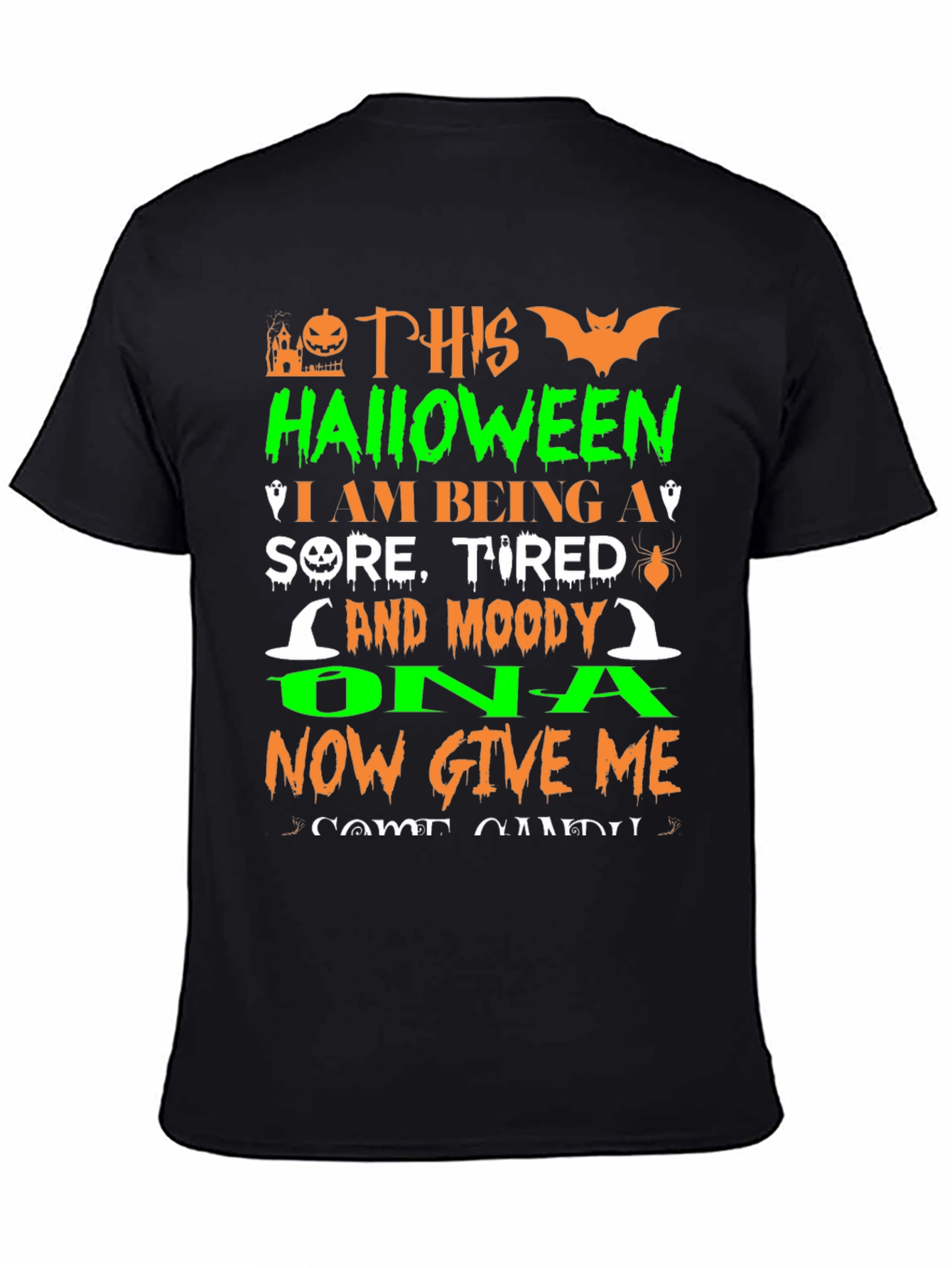 Funny Halloween Sore Tired Moody Graphic T-Shirt