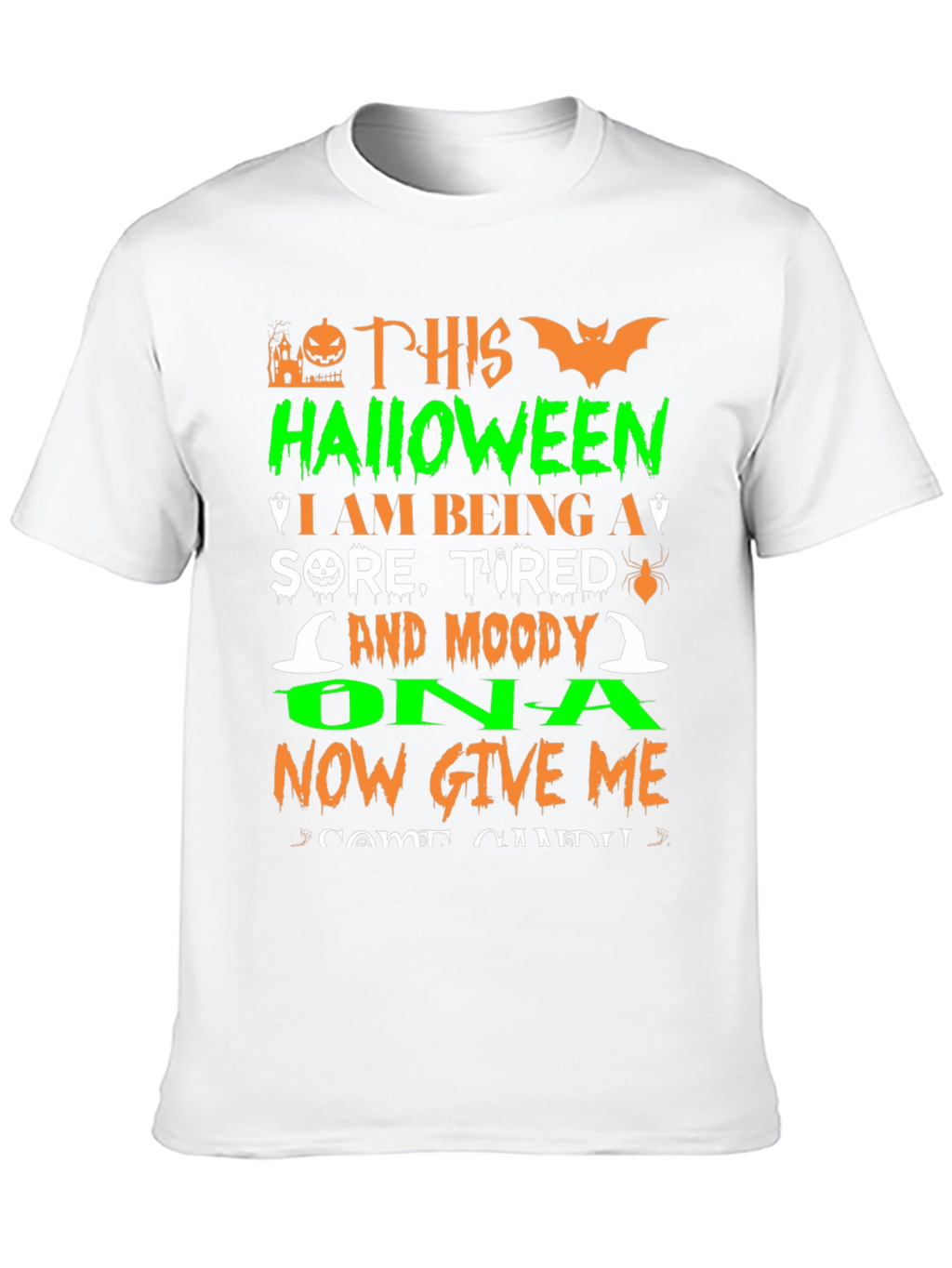 Funny Halloween Sore Tired Moody Graphic T-Shirt