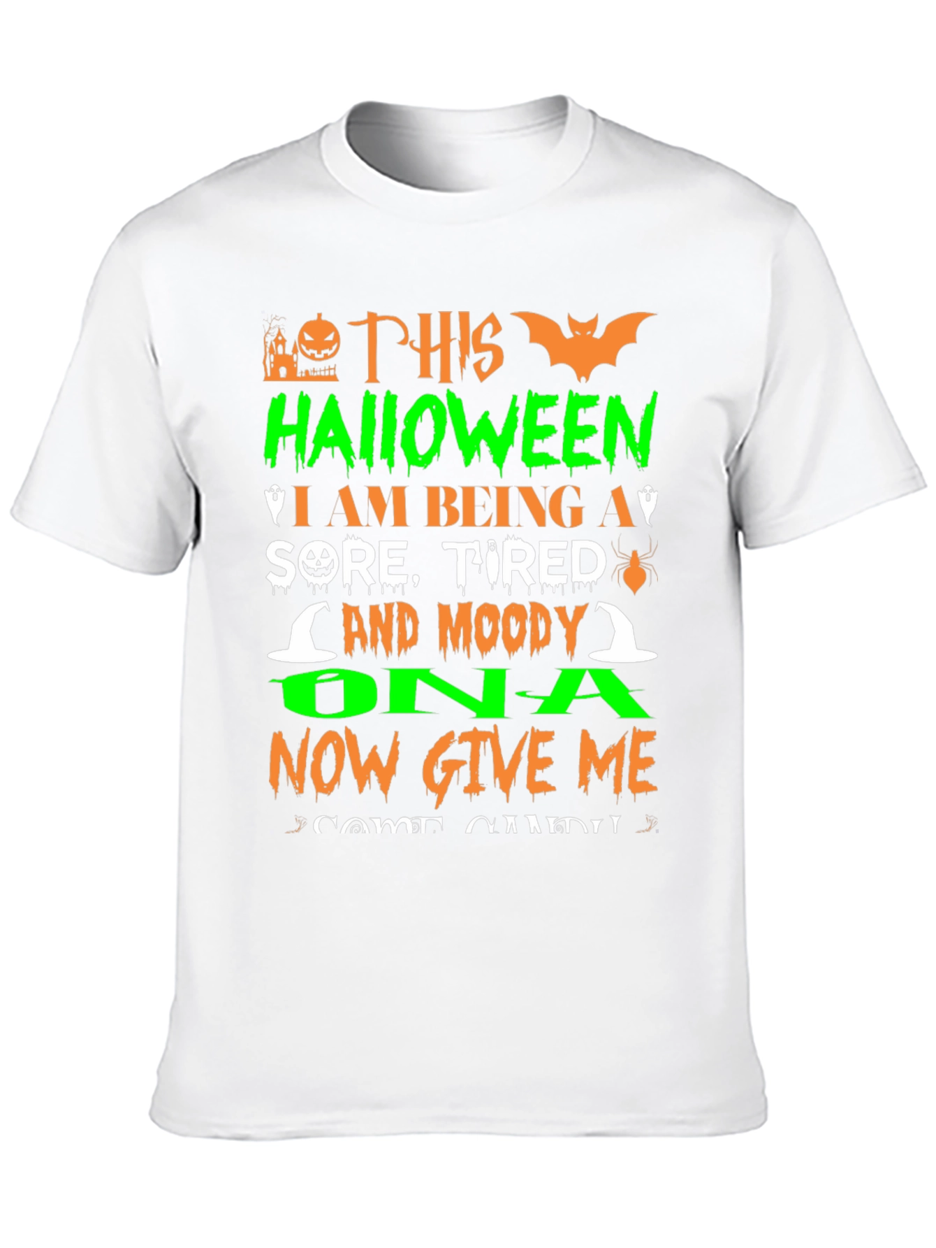 Funny Halloween Sore Tired Moody Graphic T-Shirt