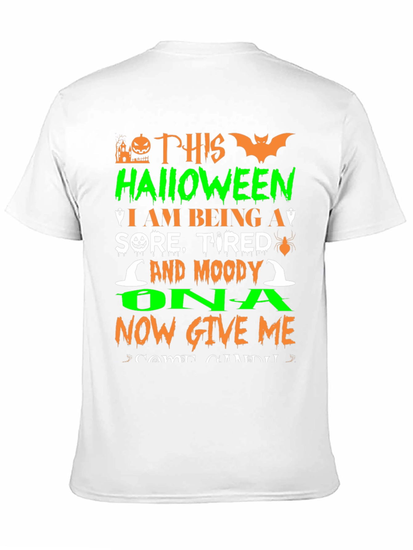 Funny Halloween Sore Tired Moody Graphic T-Shirt