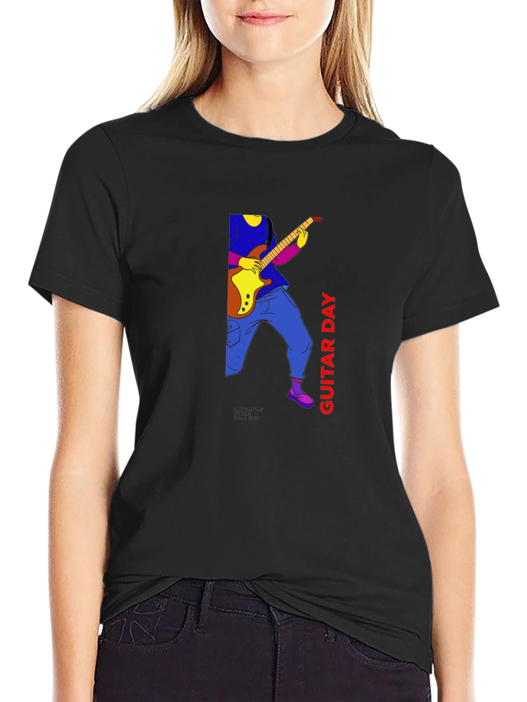 Guitar Day Graphic Tee - Black Unisex T-Shirt