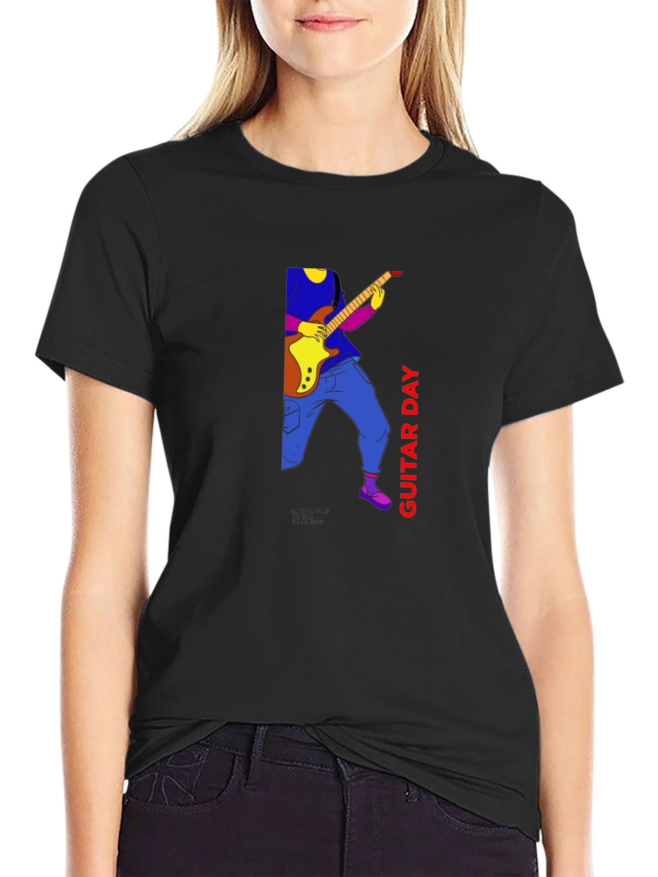 Guitar Day Graphic Tee - Black Unisex T-Shirt