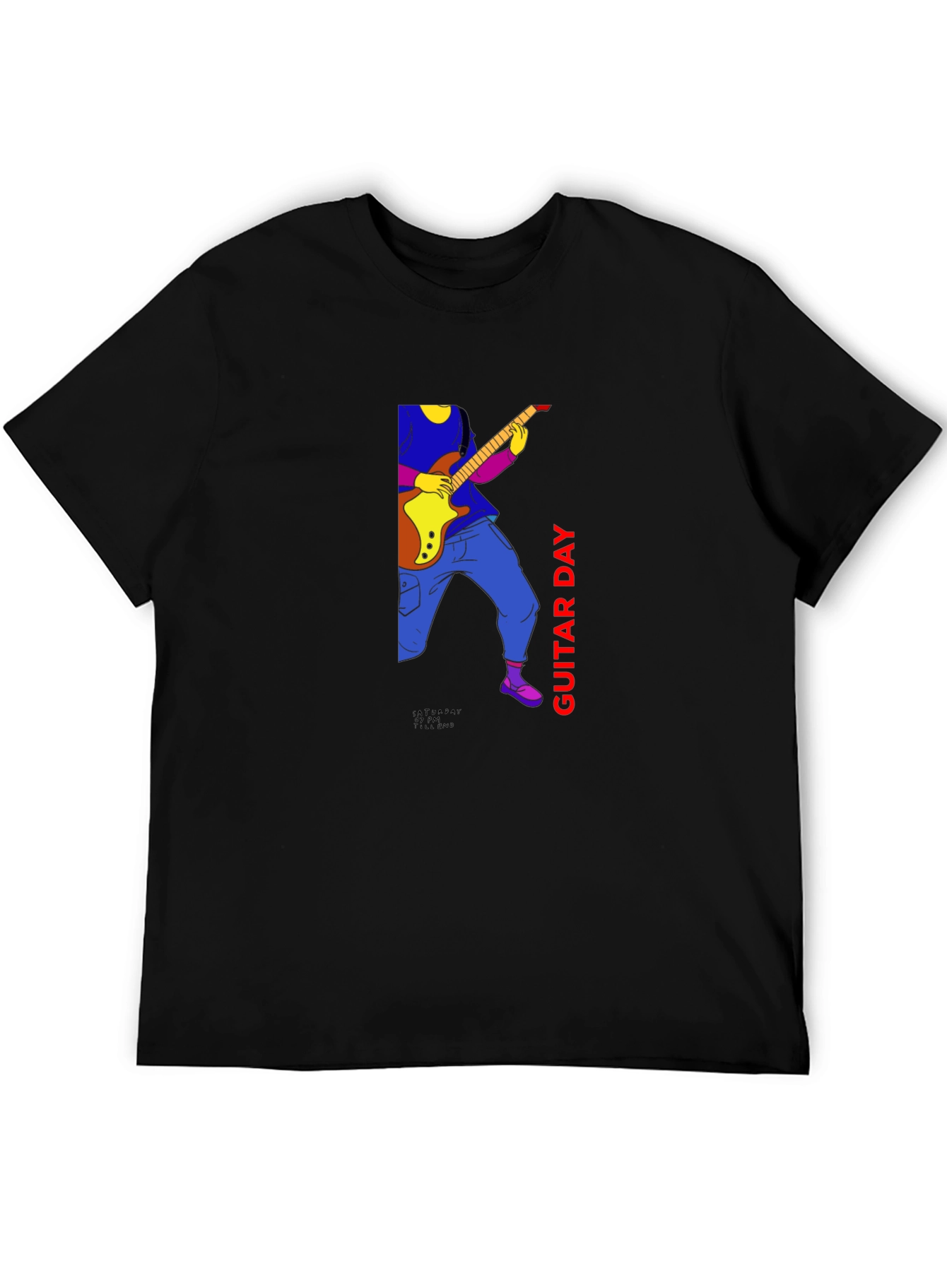 Guitar Day Graphic Tee - Black Unisex T-Shirt