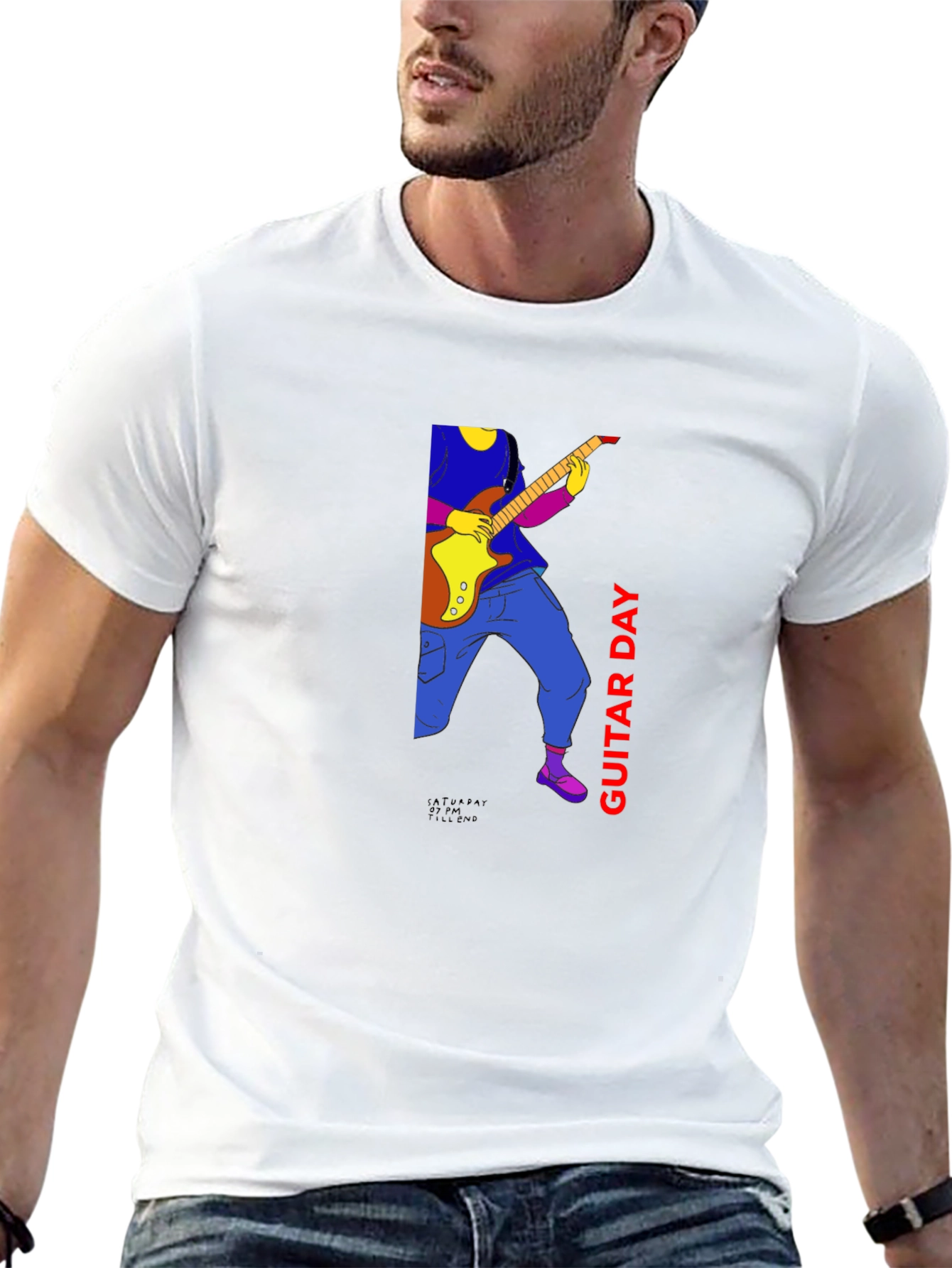 Guitar Day Graphic Tee - Black Unisex T-Shirt