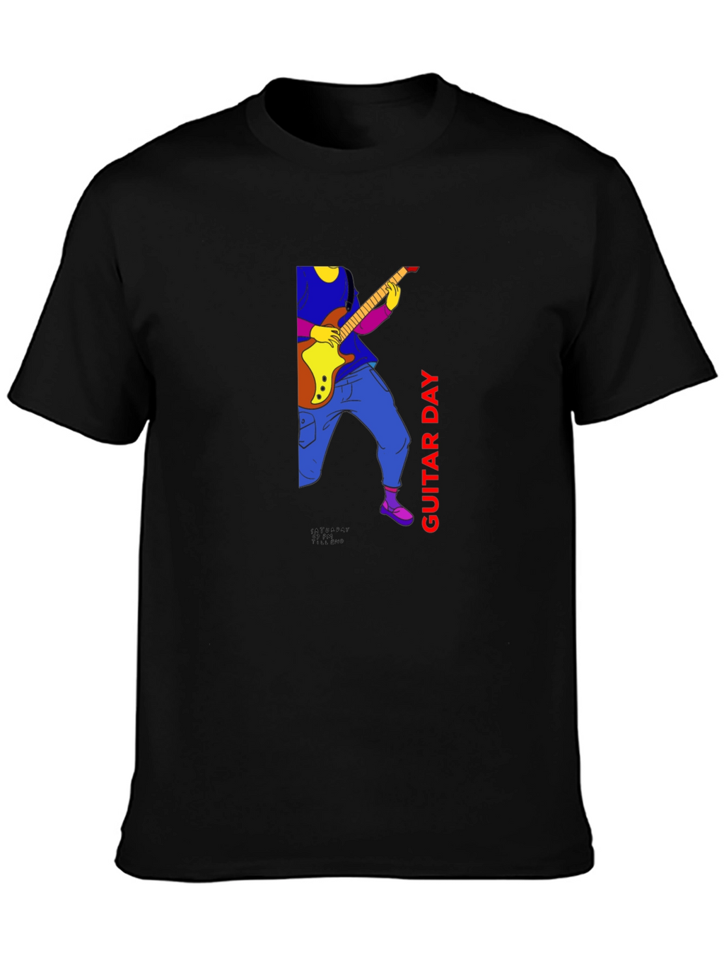 Guitar Day Graphic Tee - Black Unisex T-Shirt
