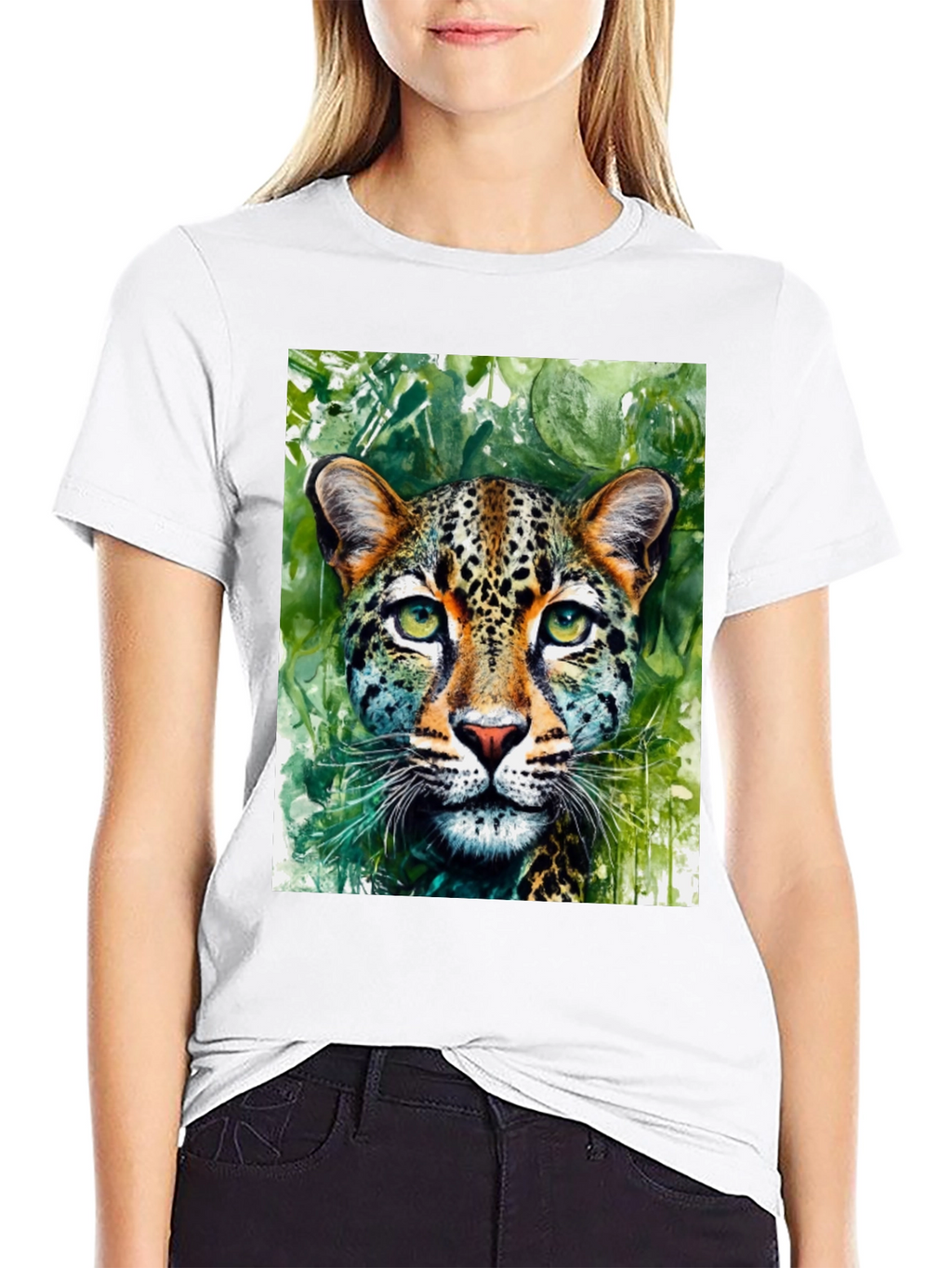 Leopard Watercolor Graphic T-Shirt