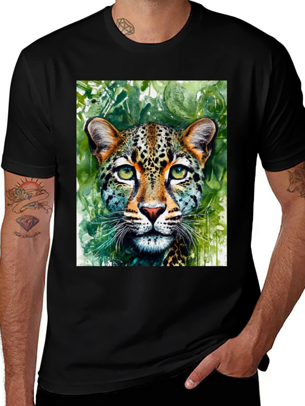 Leopard Watercolor Graphic T-Shirt
