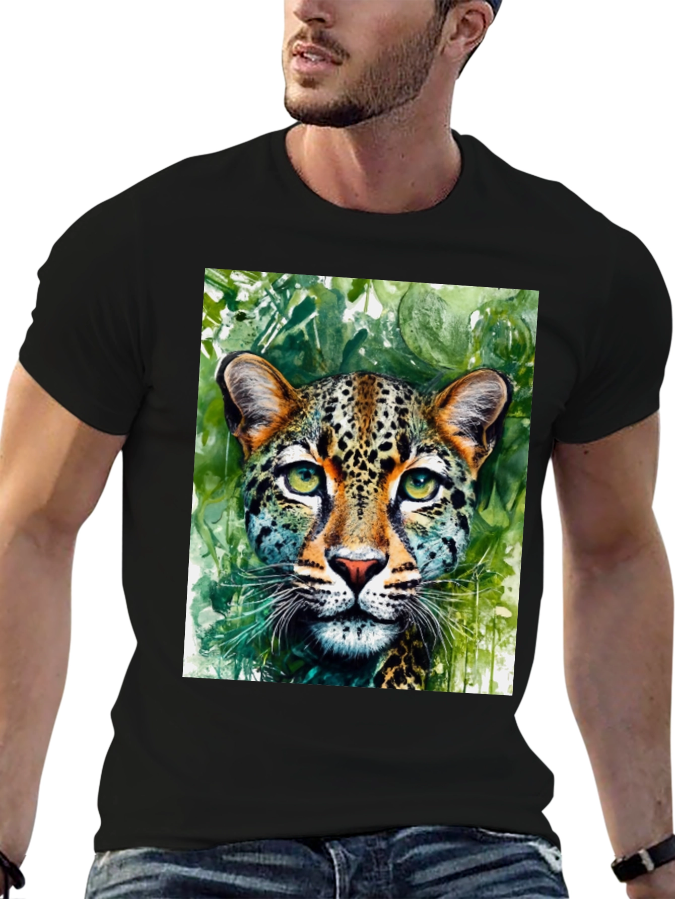 Leopard Watercolor Graphic T-Shirt