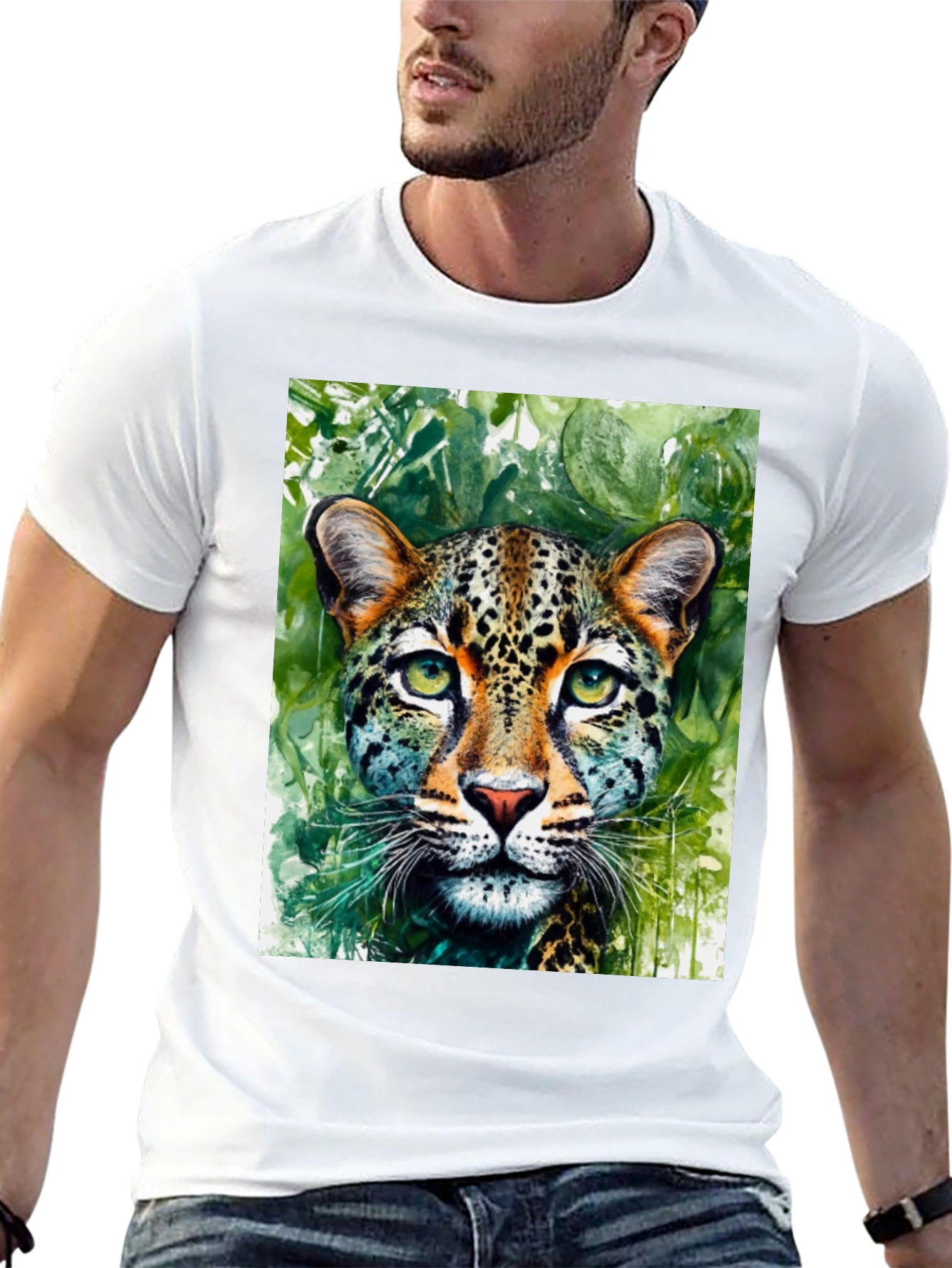 Leopard Watercolor Graphic T-Shirt