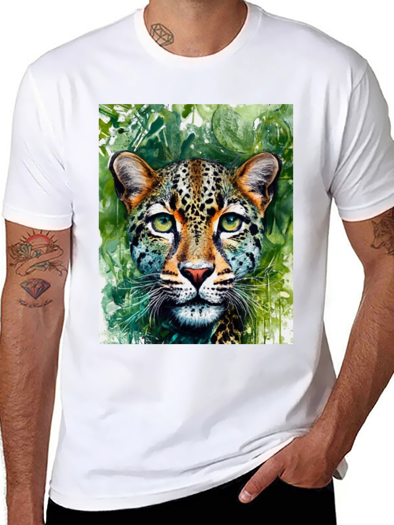 Leopard Watercolor Graphic T-Shirt