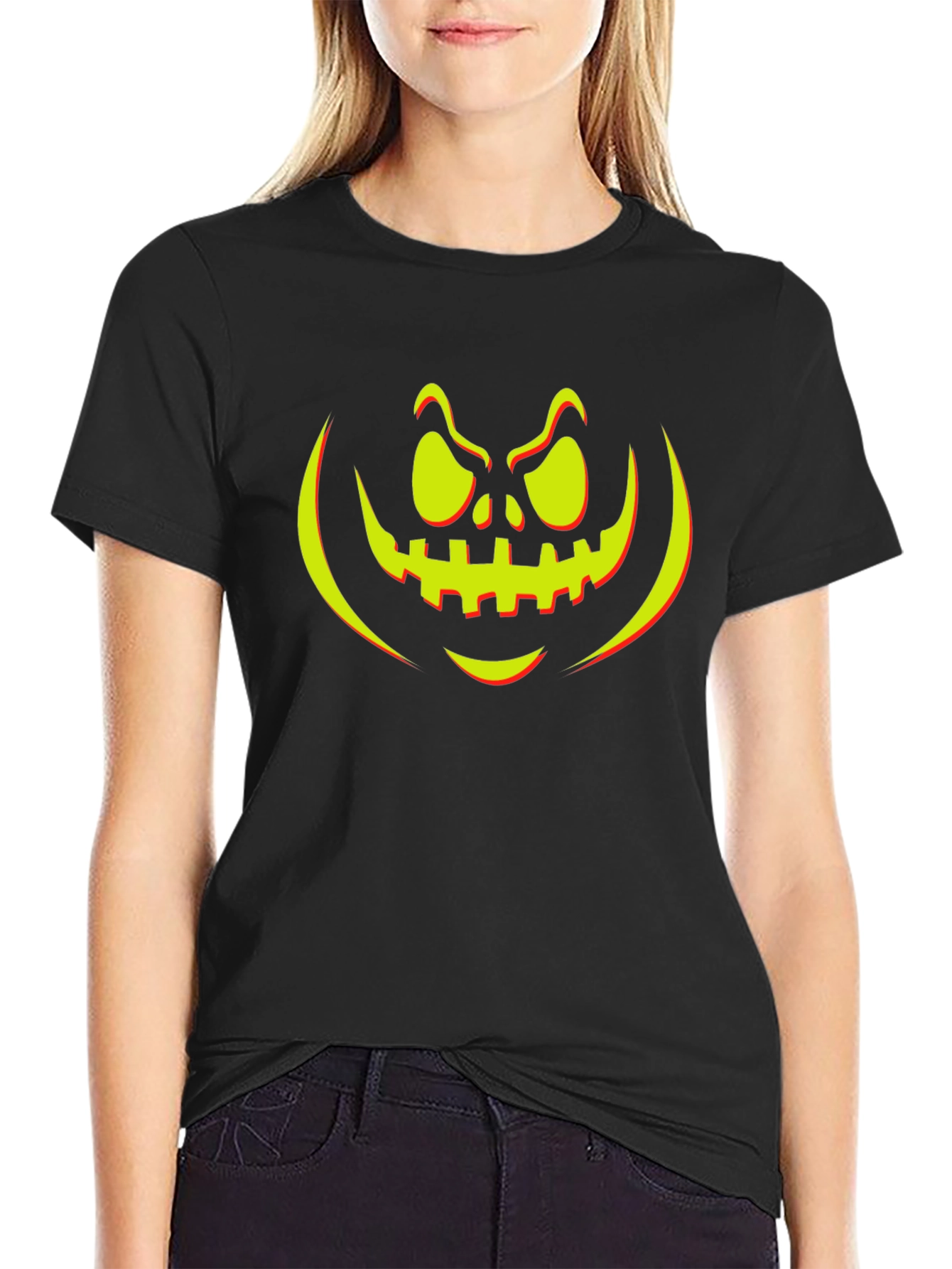 Halloween Pumpkin Face Graphic Tee