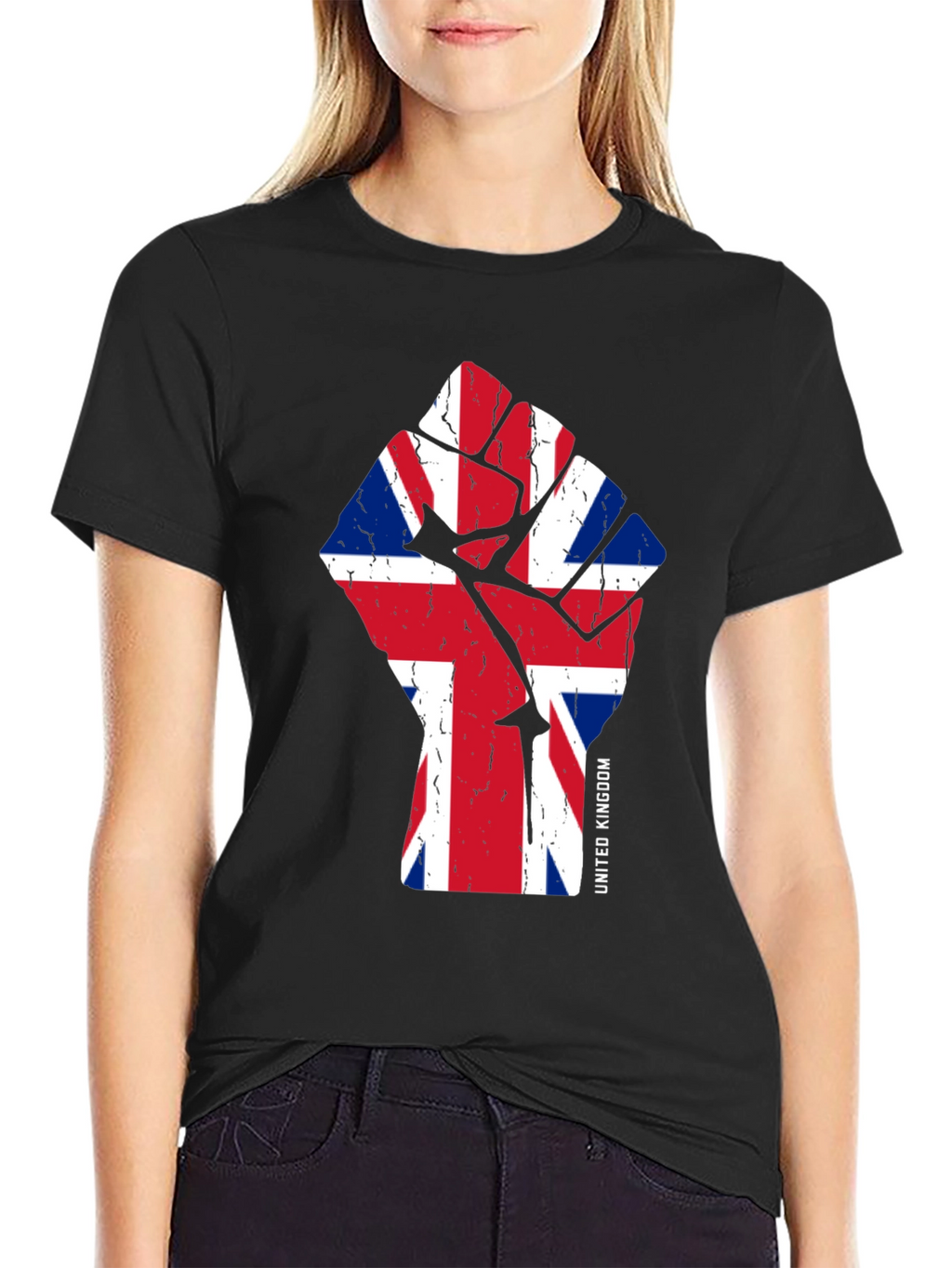 United Kingdom Flag Fist Graphic Tee