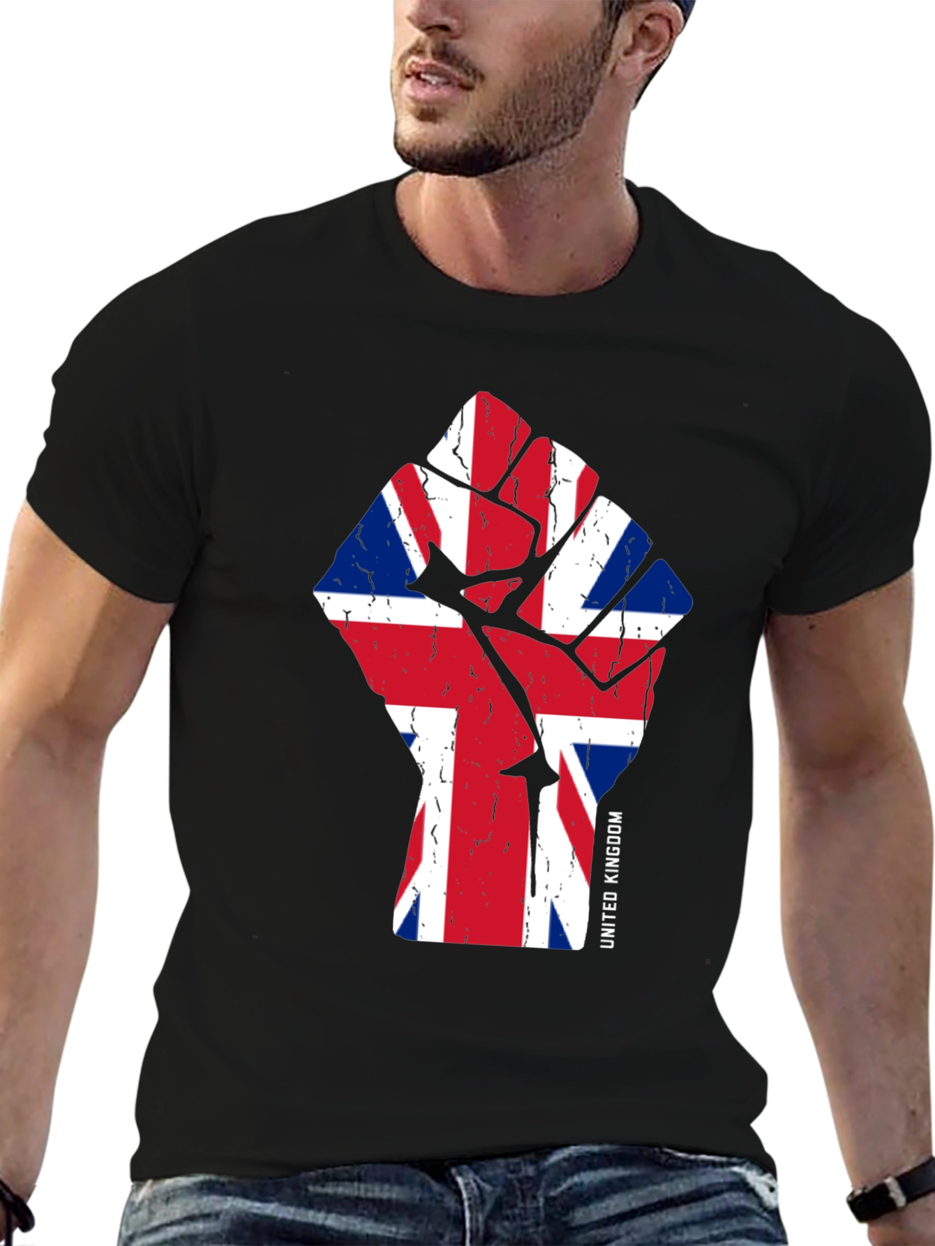 United Kingdom Flag Fist Graphic Tee