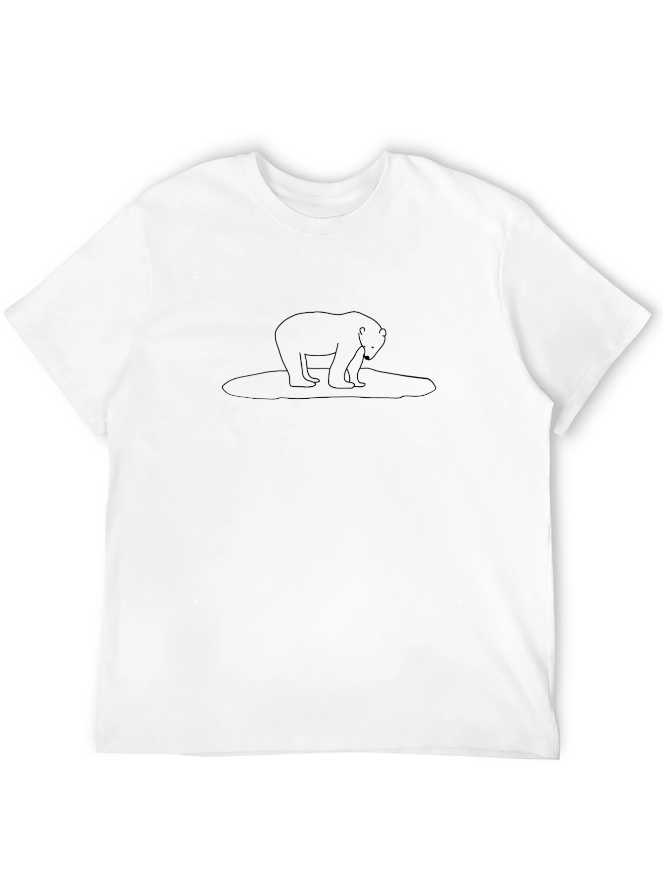 Minimalist Black Bear Outline T-Shirt