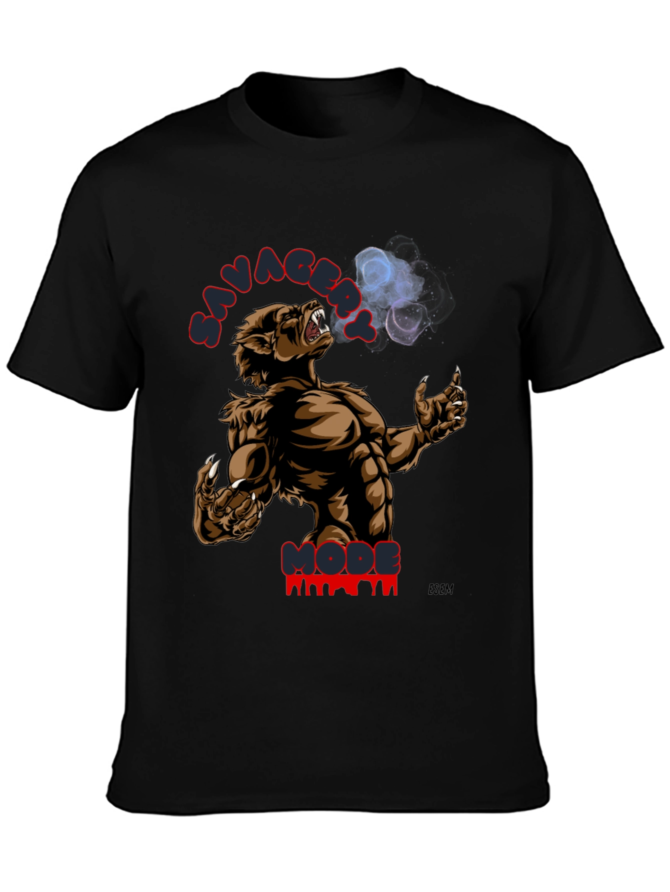 Savage Mode Graphic Print T-Shirt - Black