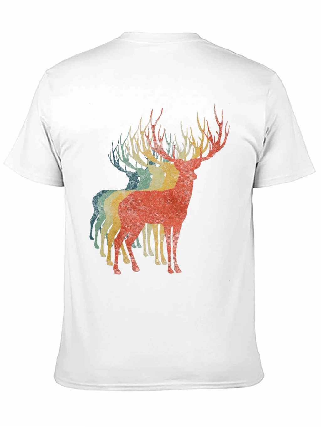 Retro Deer Graphic Tee - Black Casual T-Shirt