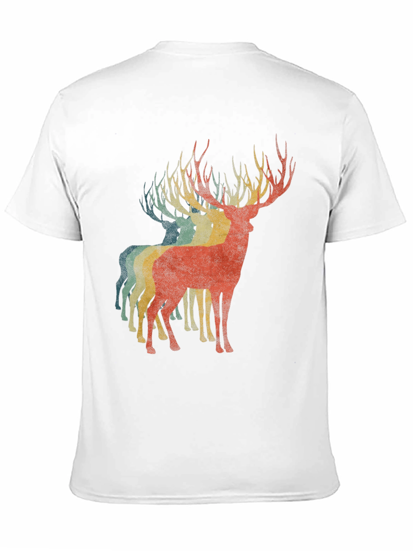 Retro Deer Graphic Tee - Black Casual T-Shirt