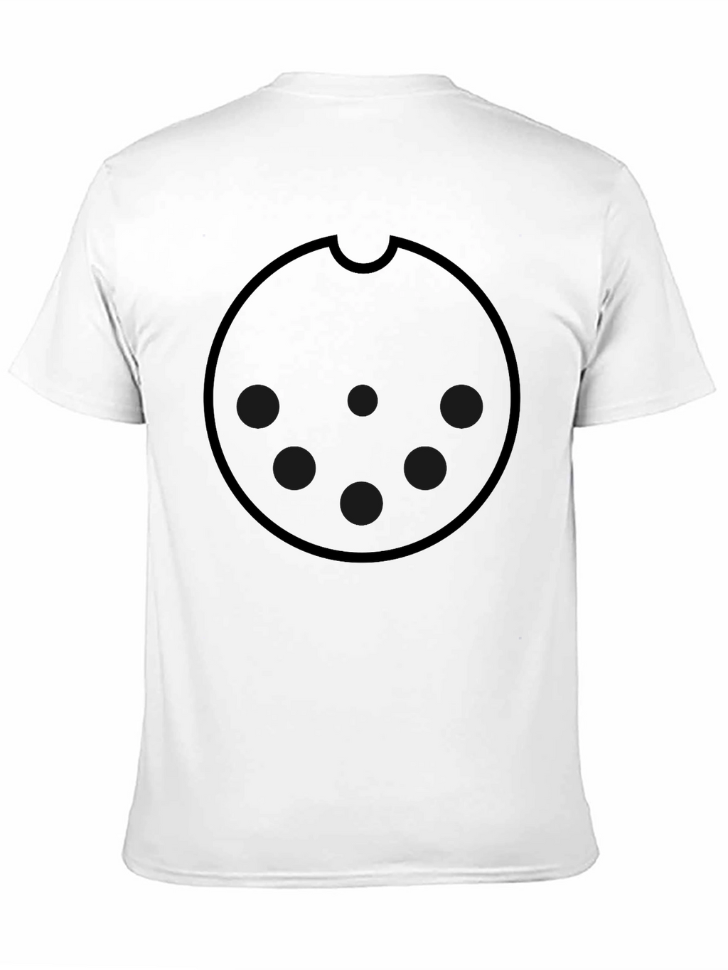 Graphic Black Tee with Round Cookie Design