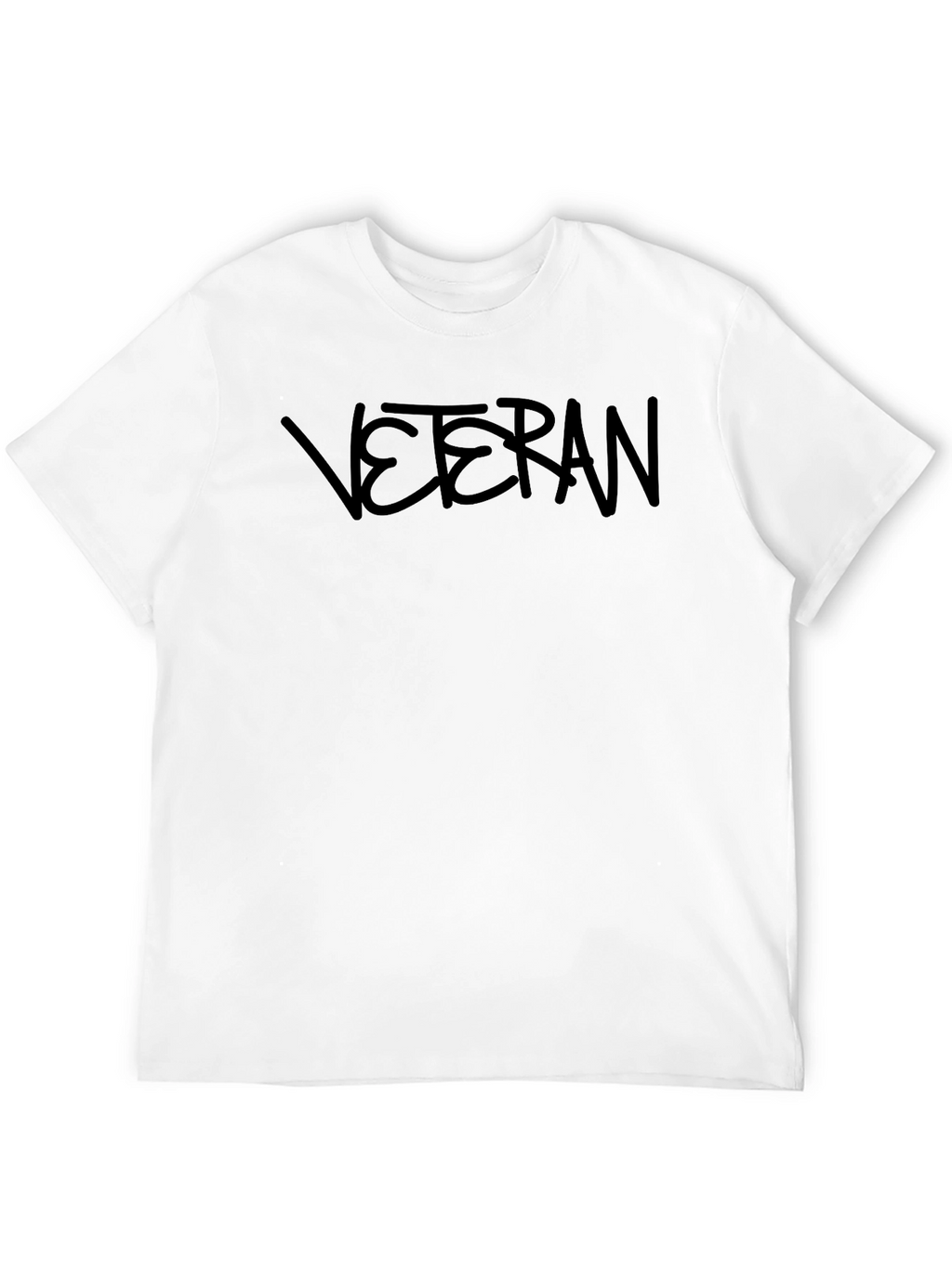 Veteran Graphic Print Crew Neck T-Shirt - Black