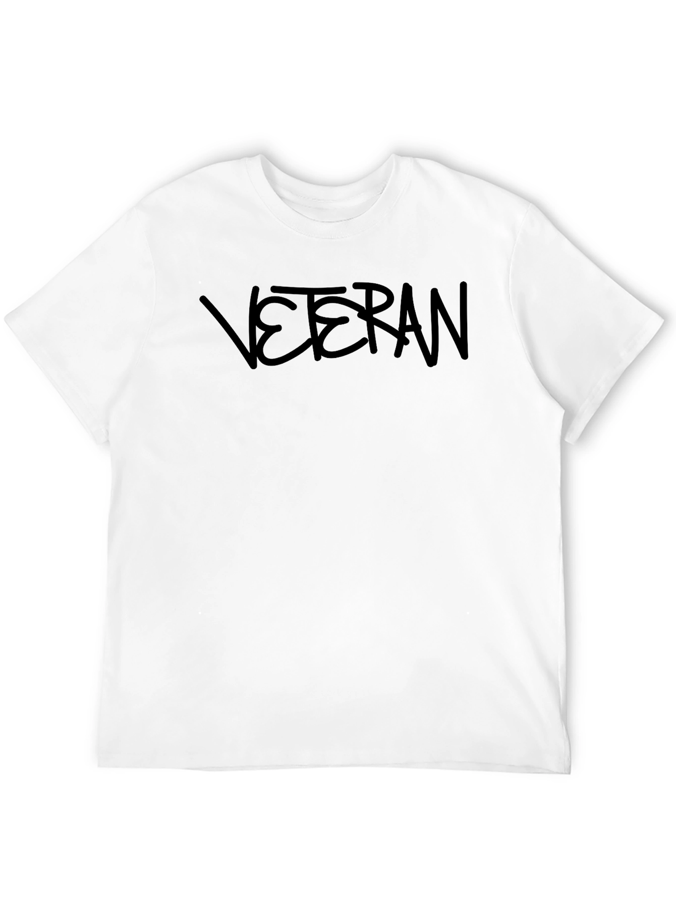 Veteran Graphic Print Crew Neck T-Shirt - Black