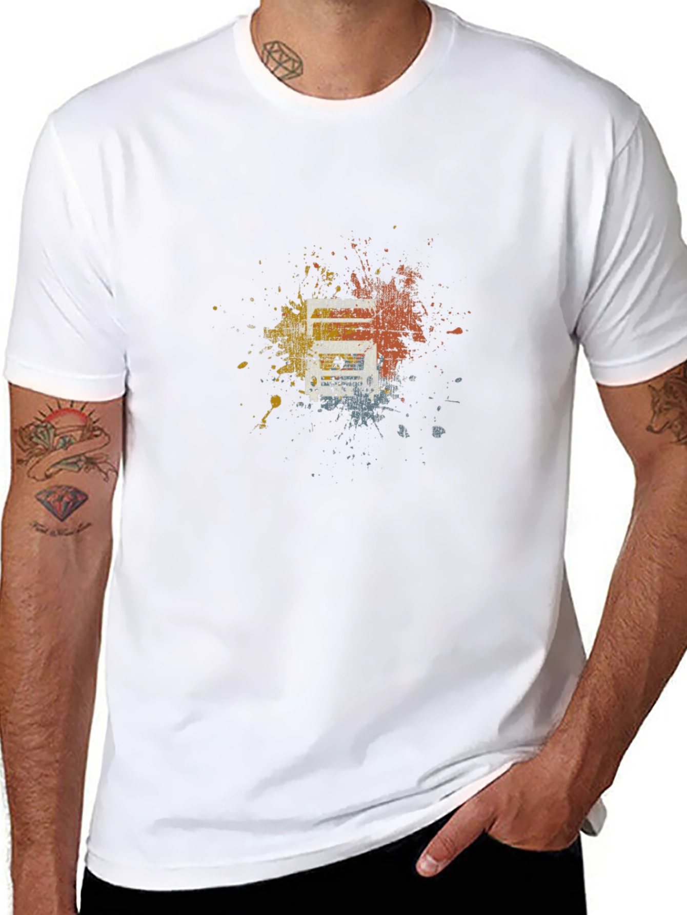 Abstract Splatter Graphic Black Tee