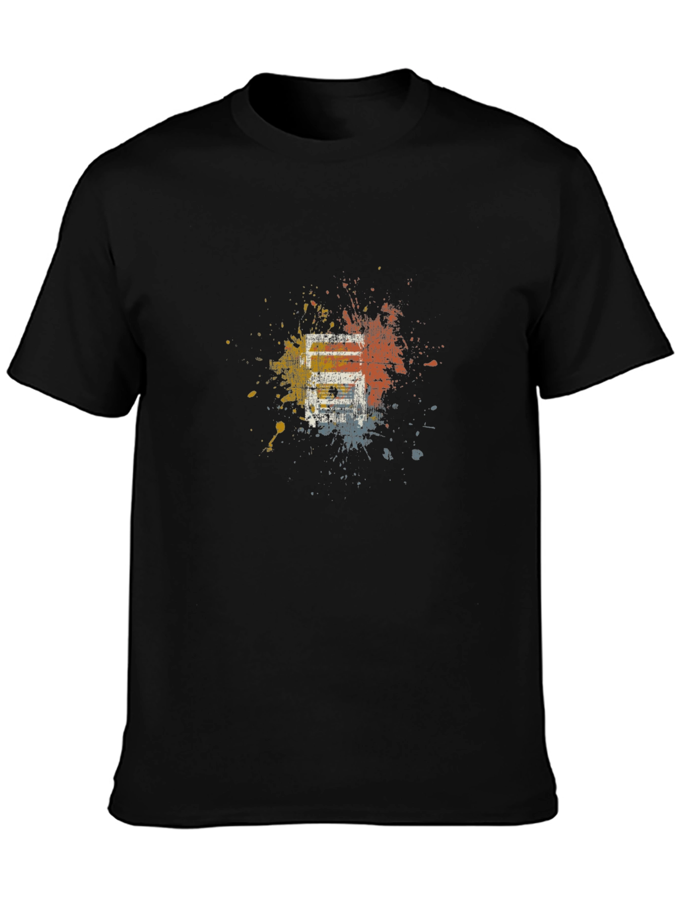 Abstract Splatter Graphic Black Tee