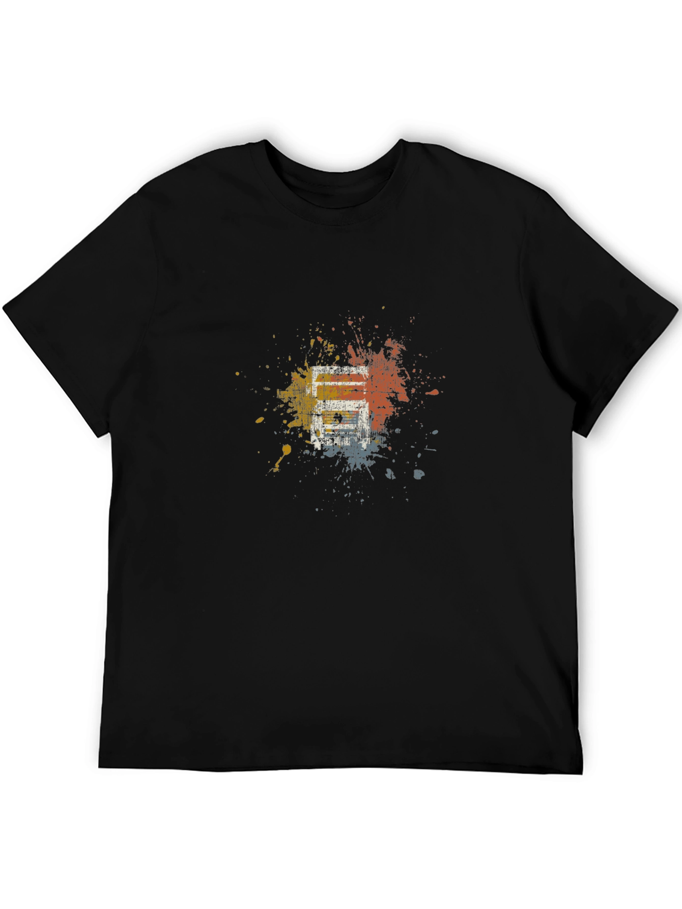 Abstract Splatter Graphic Black Tee