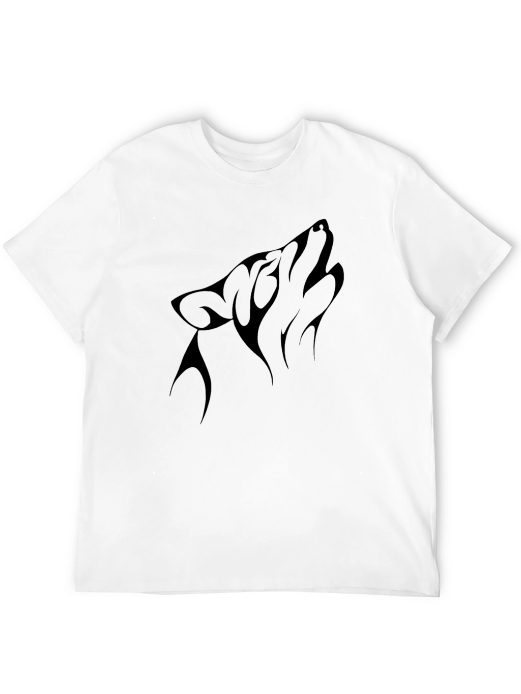 Black Wolf Graphic Tee - Mens Tribal Design