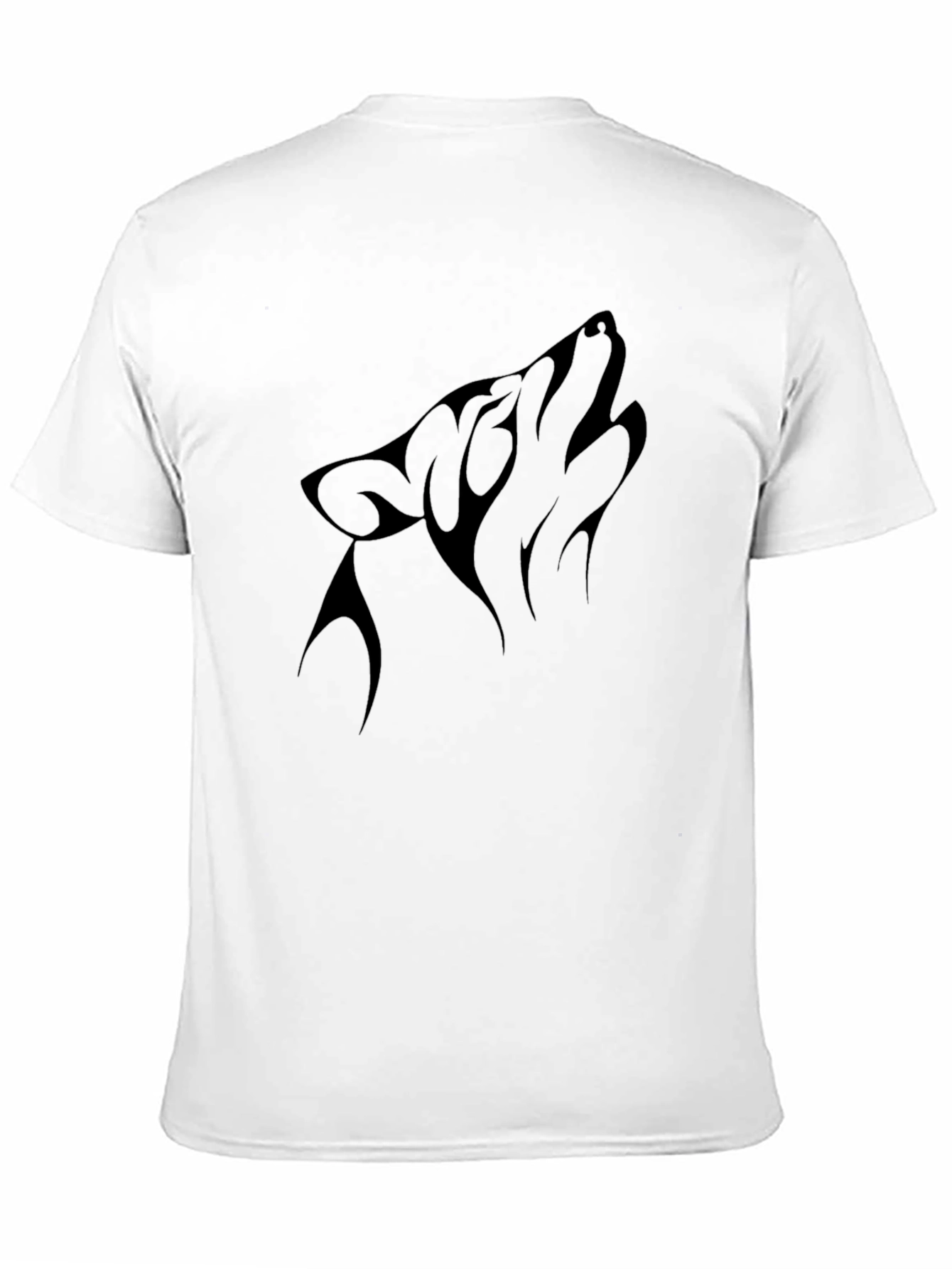 Black Wolf Graphic Tee - Mens Tribal Design