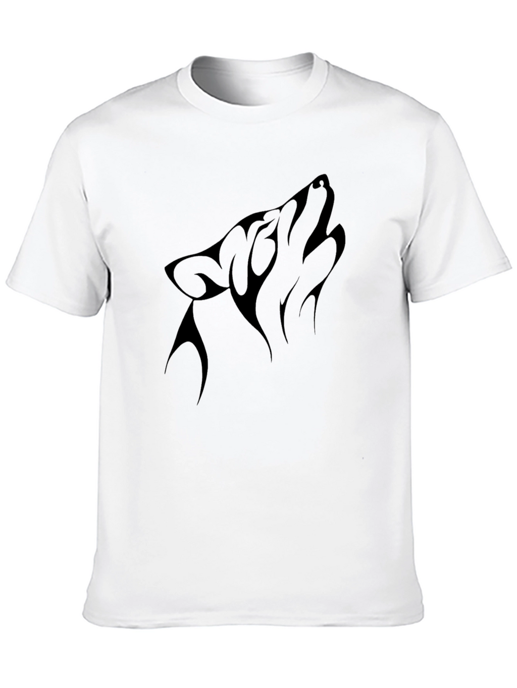 Black Wolf Graphic Tee - Mens Tribal Design