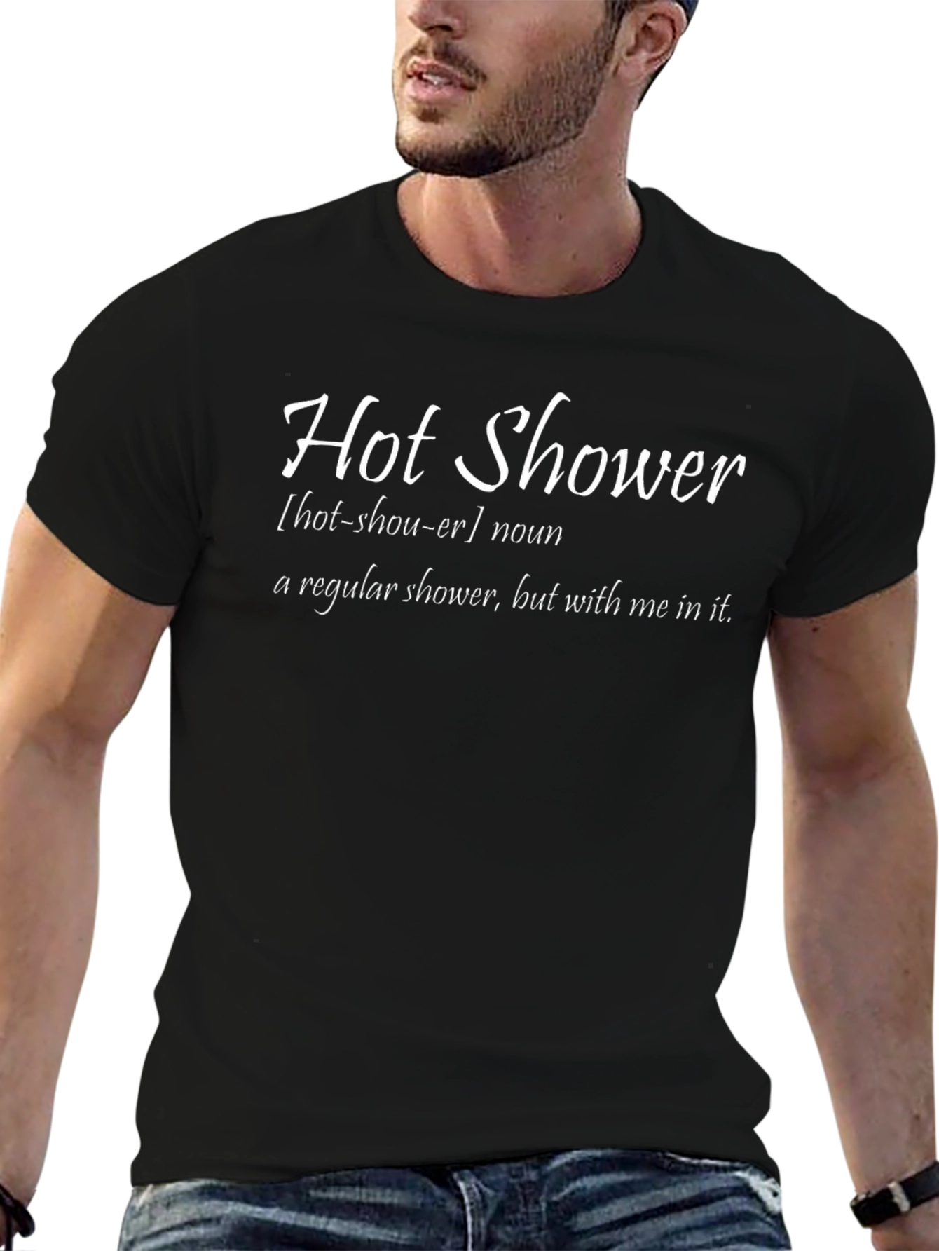 Funny Hot Shower Definition Black T-Shirt