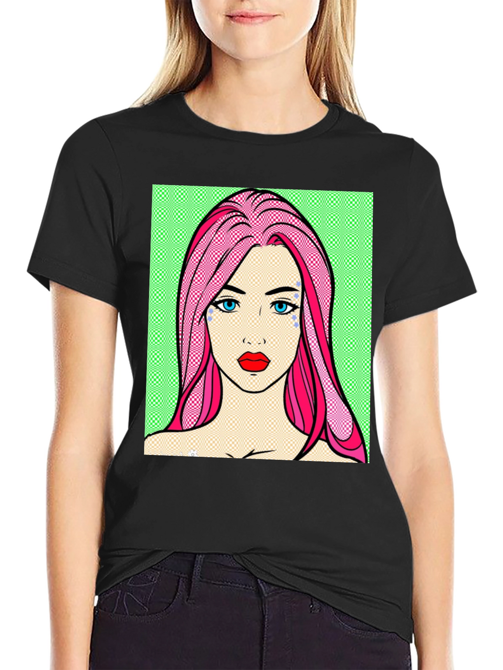 Pop Art Girl Graphic Tee - Unique Design