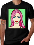 Pop Art Girl Graphic Tee - Unique Design