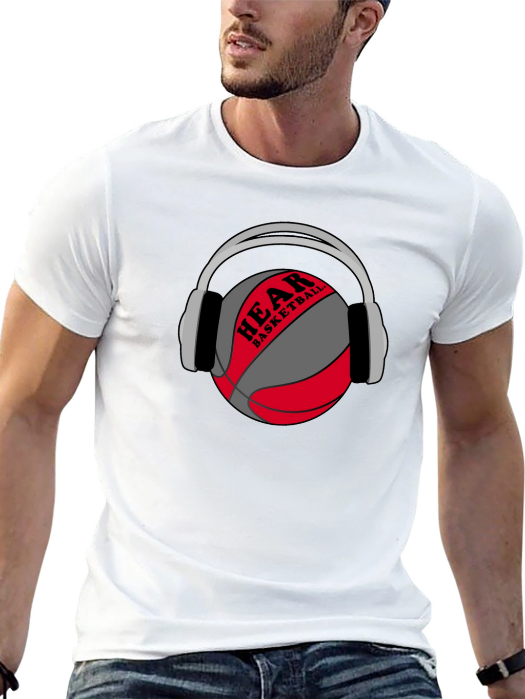 Hear Basketball Graphic Tee - Black