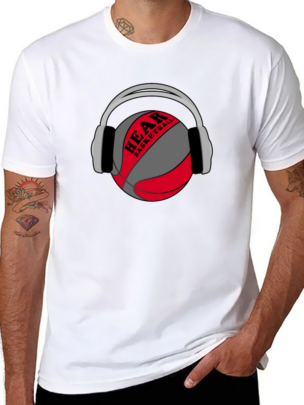 Hear Basketball Graphic Tee - Black