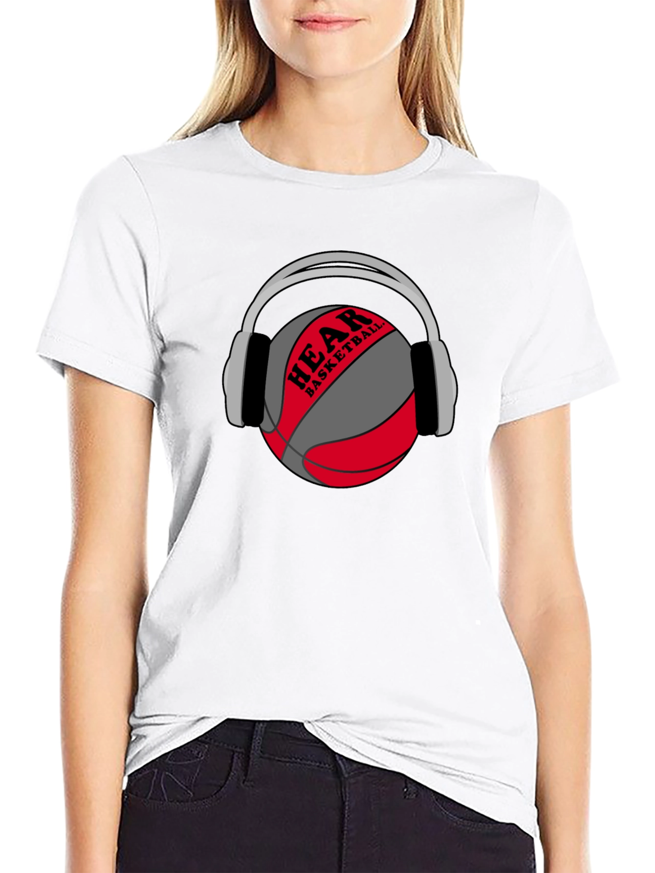 Hear Basketball Graphic Tee - Black