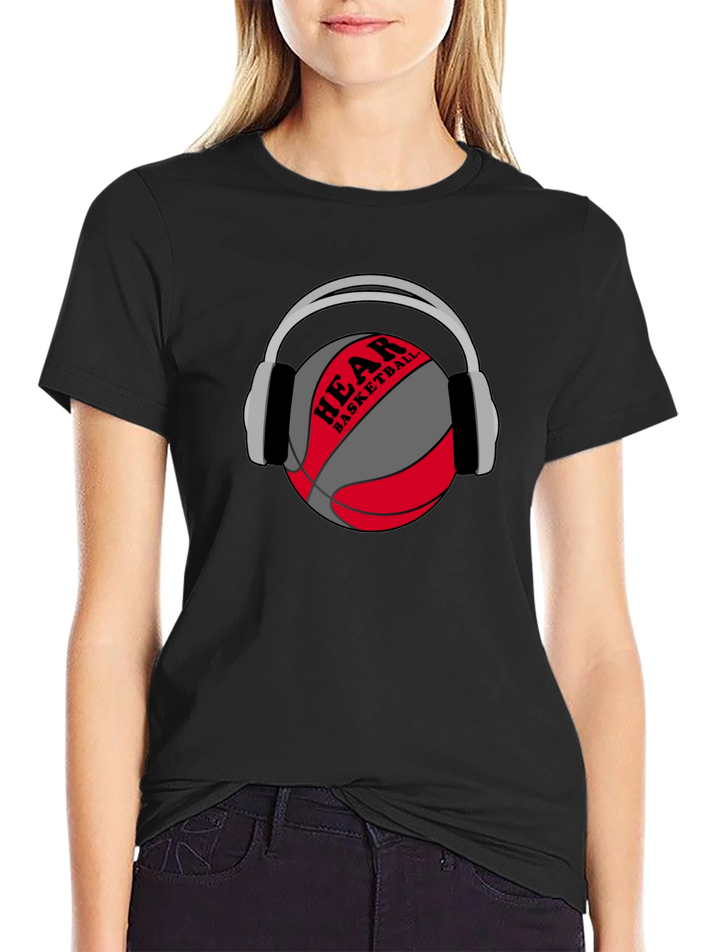 Hear Basketball Graphic Tee - Black