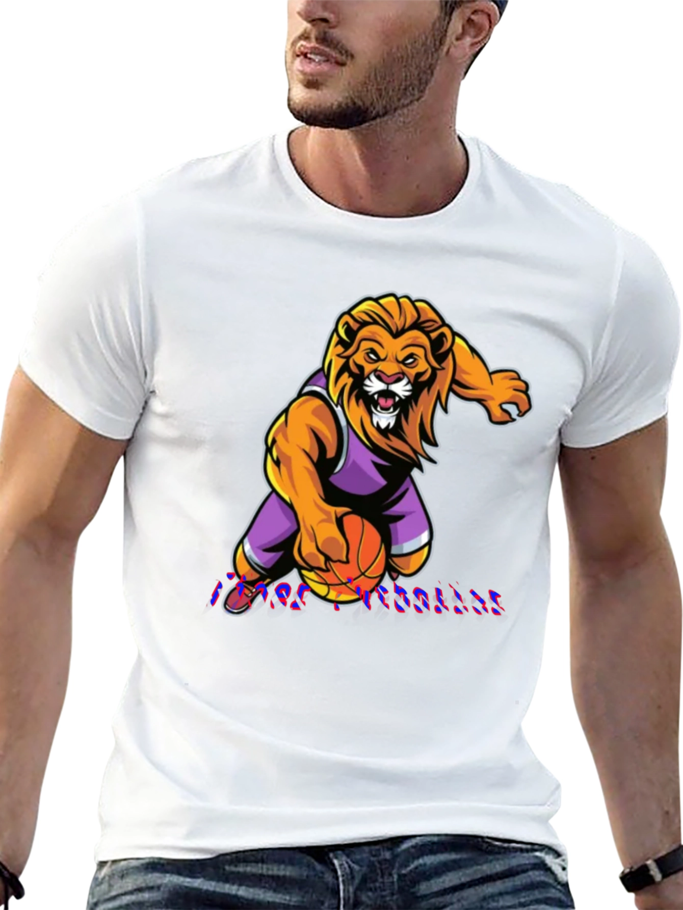 Lion Basketball Graphic Tee - Cool Sportswear