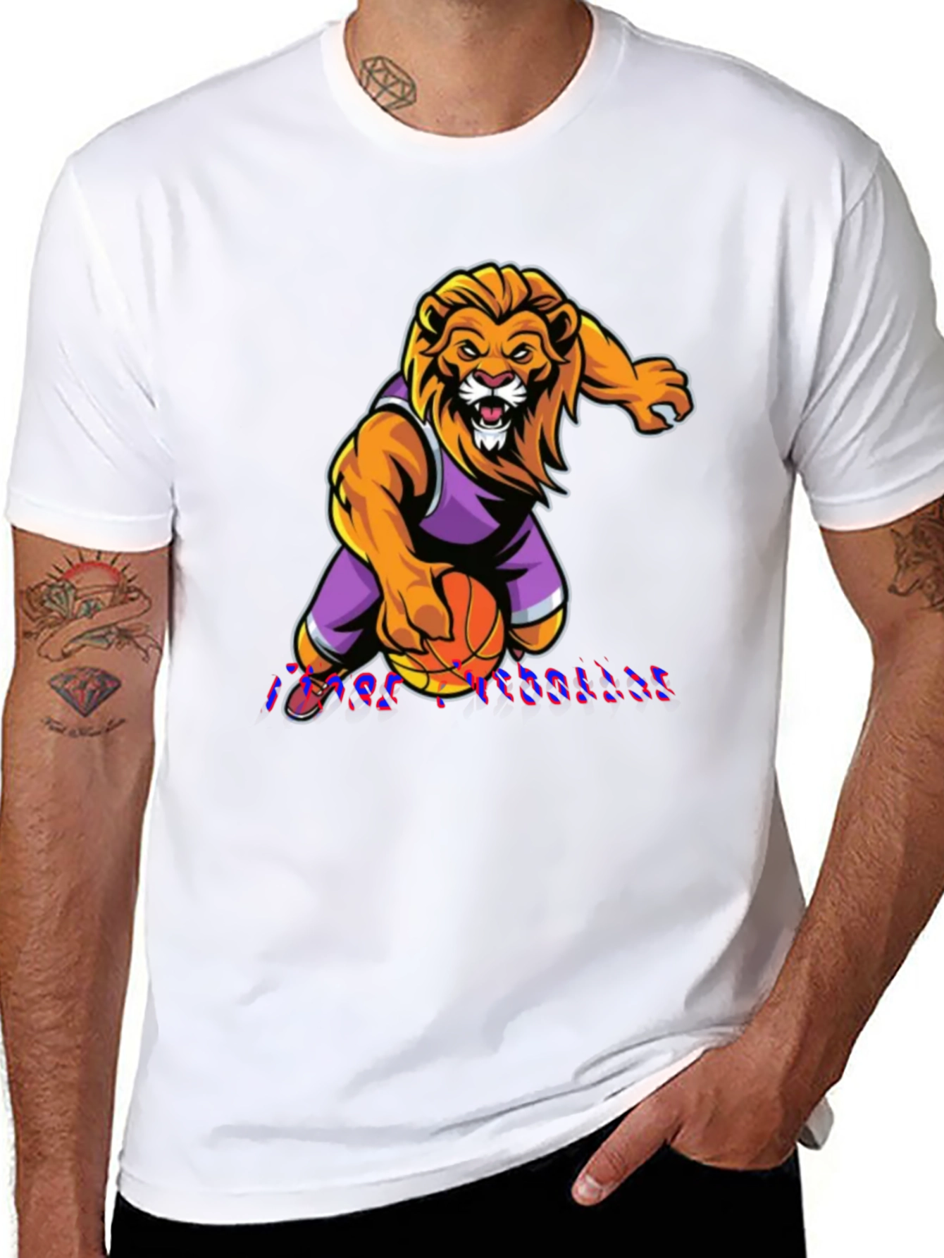 Lion Basketball Graphic Tee - Cool Sportswear