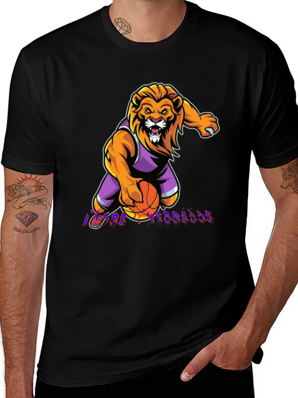 Lion Basketball Graphic Tee - Cool Sportswear